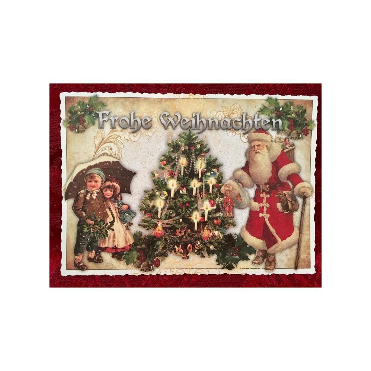 5031 - Postkarte Christmas Weihnachtsbaum (mit Glimmer)