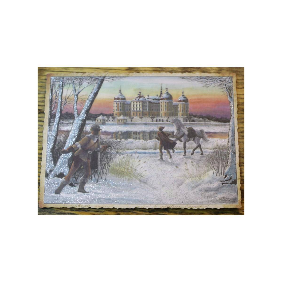 5037 - Postkarte Moritzburg Aschenputtel (mit Glimmer)