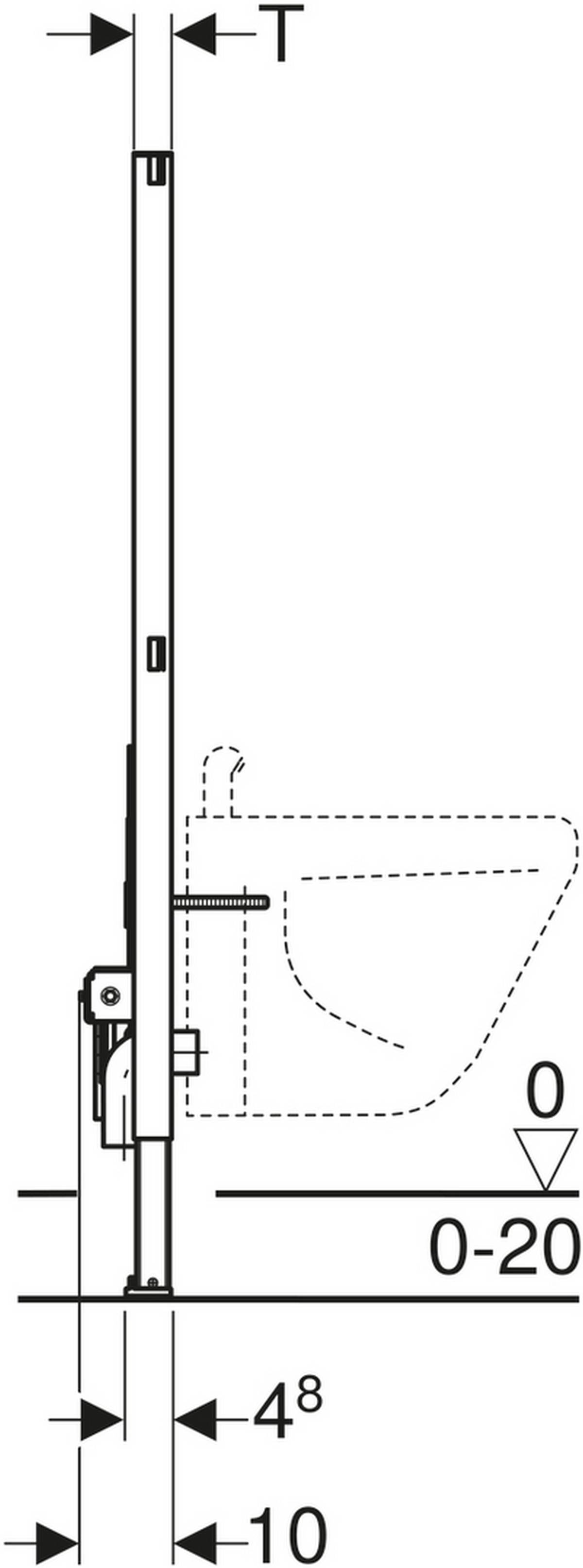 Geberit Duofix Bidet-Element für Einlocharmatur, Bauhöhe 1120 mm