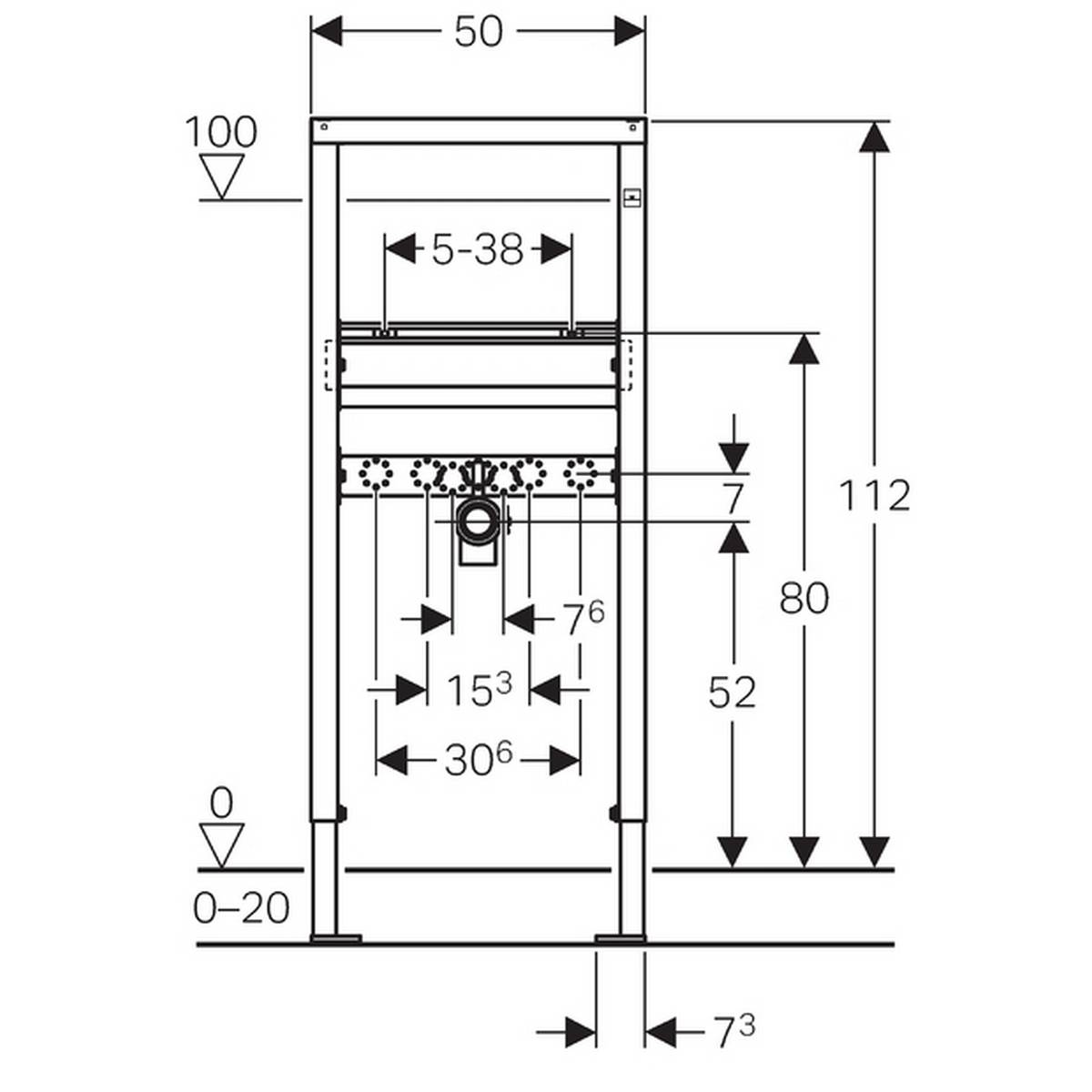 Geberit Duofix Basic Waschtisch-Element für Einlocharmatur