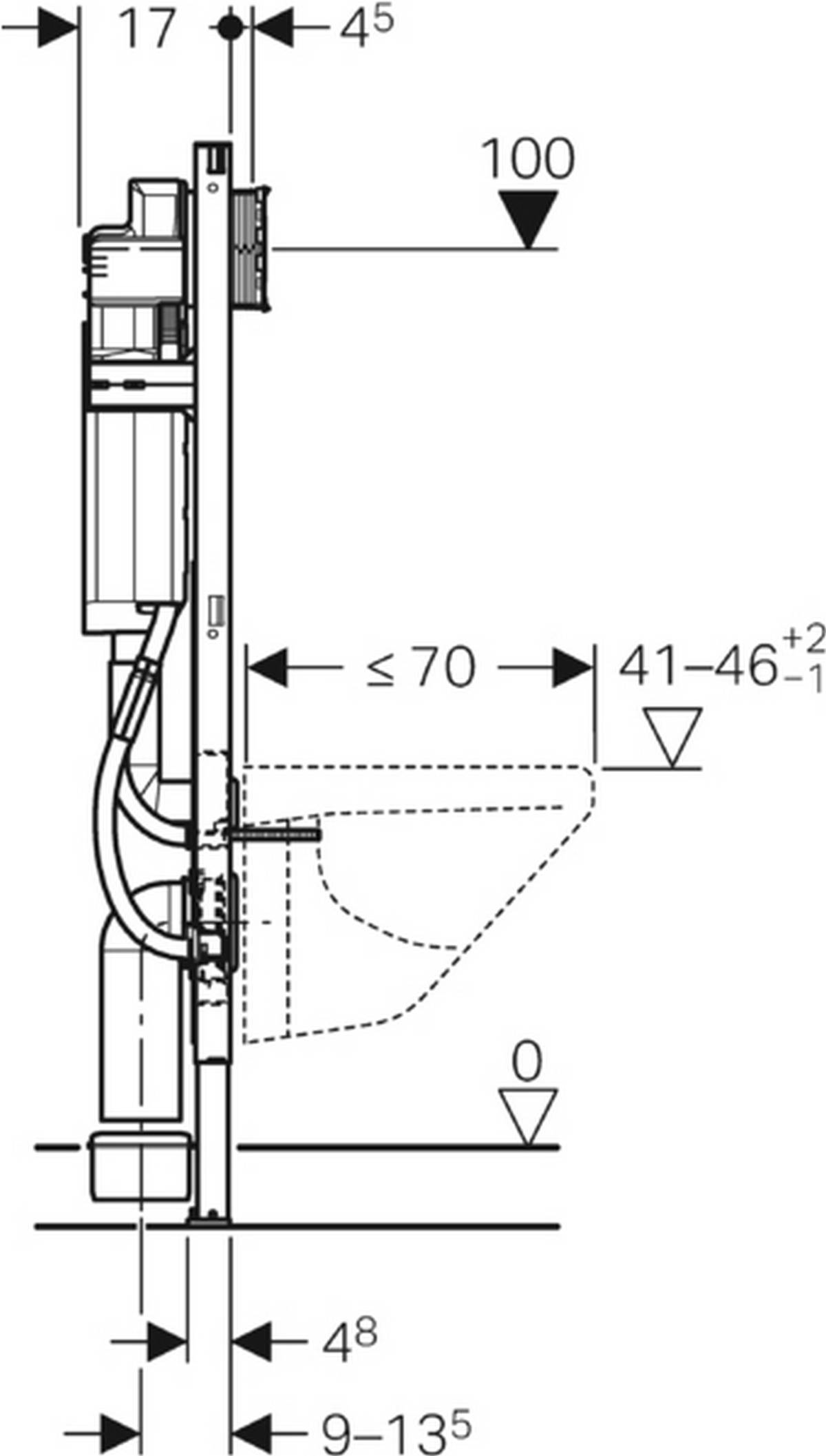 Geberit Duofix WC-Element Sigma UP-Spülkasten 120mm, für Haltegriffe, Bauhöhe 1120 mm
