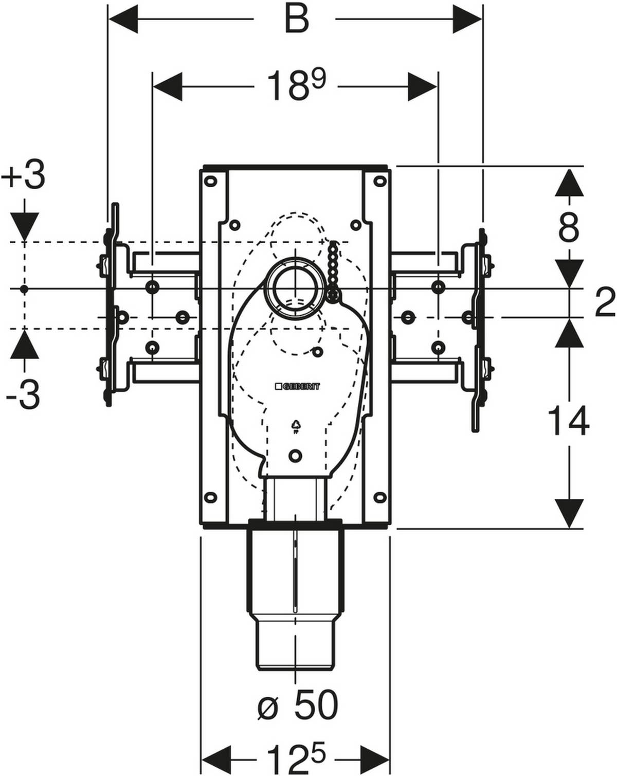 Geberit GIS Waschtisch-Set für Standarmatur, mit UP-Geruchverschluss