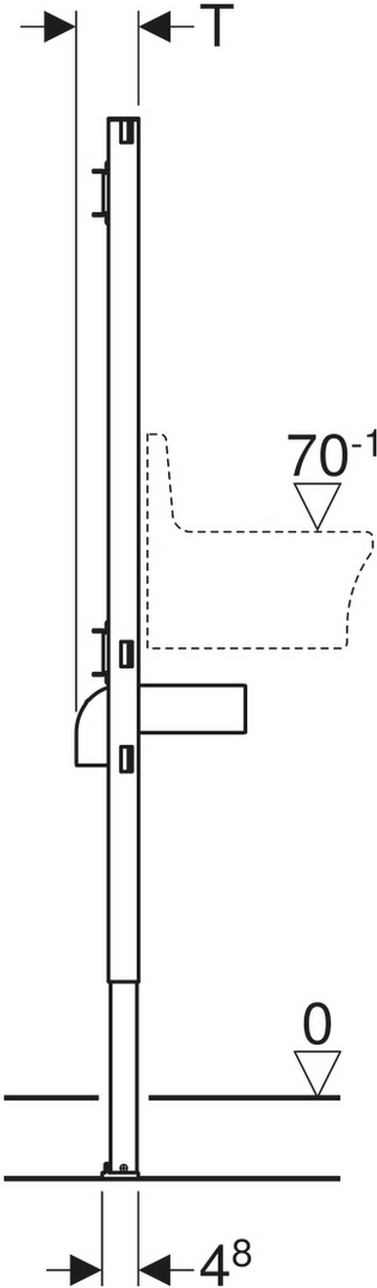Geberit Duofix Ausgussbecken-Element für Wandarmatur, Bauhöhe 1300 mm