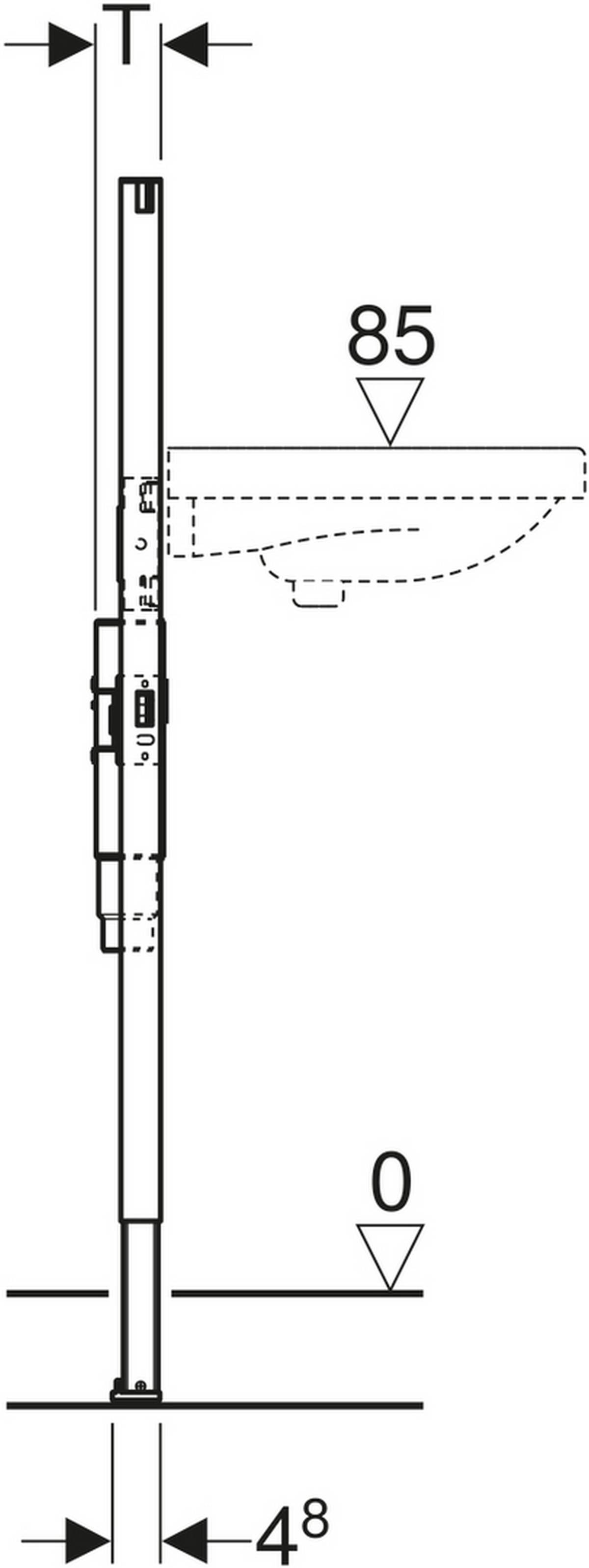 Geberit Duofix élément pour lavabo avec clapet anti-odeur encastré, accessible (sans barrières), pour robinet monotrou,