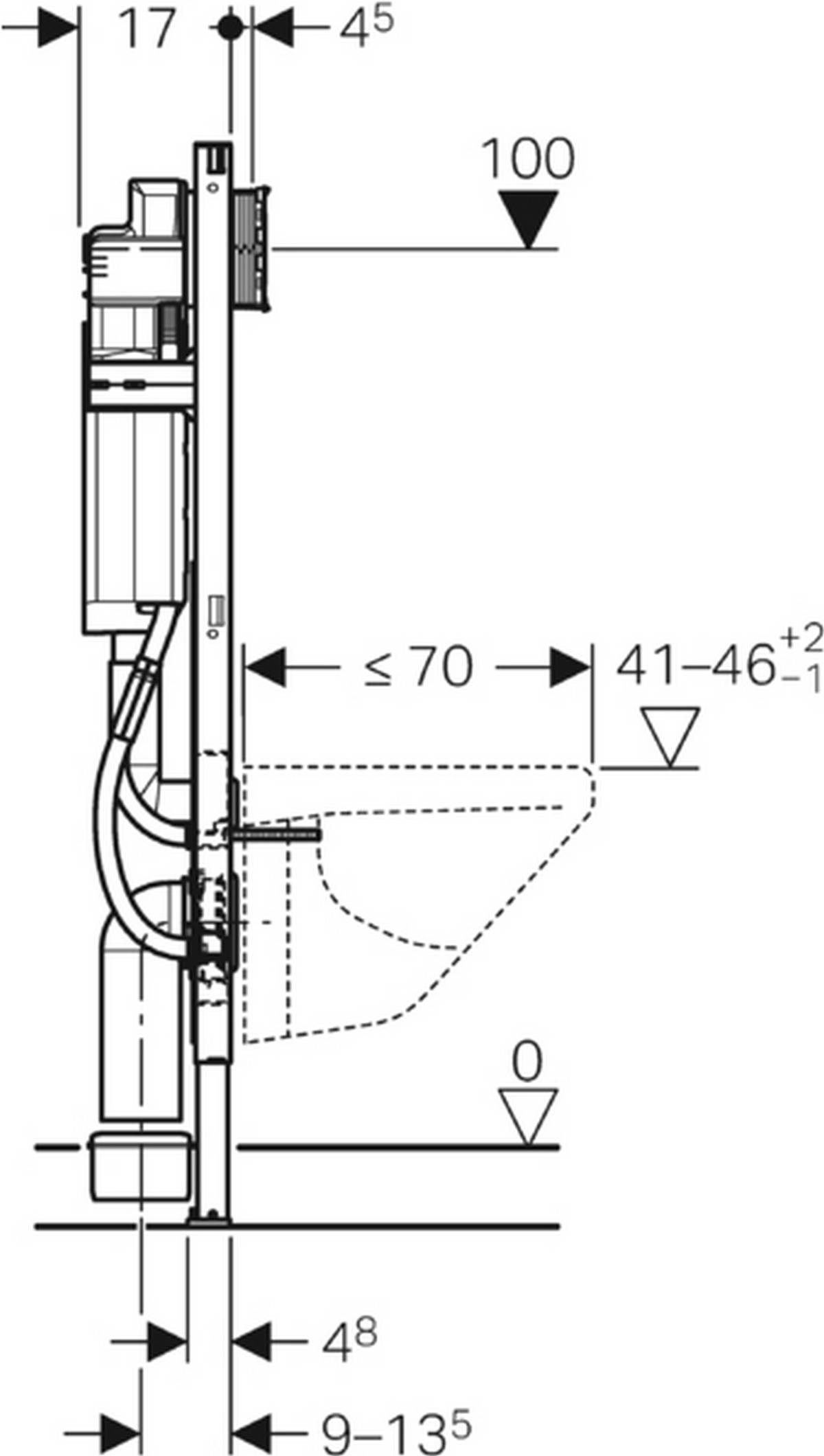 Geberit Duofix WC-Element mit Sigma UP-Spülkasten 120mm, barrierefrei, Bauhöhe 1120 mm