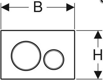Geberit Betätigungsplatte Sigma20 2-Mengen schwarz-glanzchrom-schwarz, round, 1 Stk.