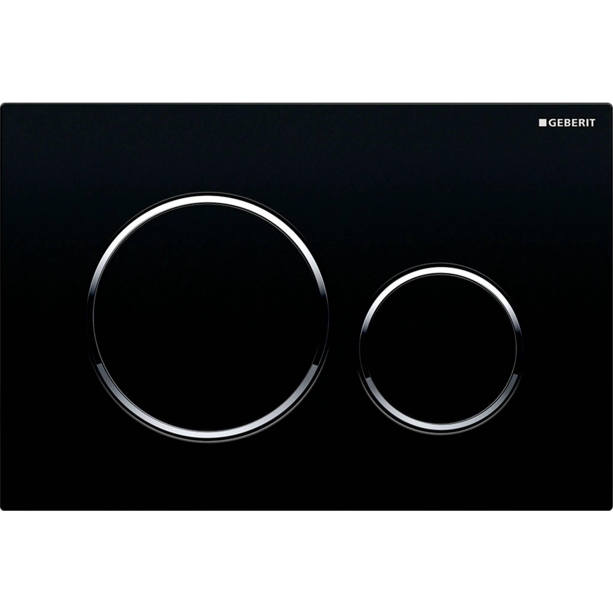 Geberit Betätigungsplatte Sigma20 2-Mengen schwarz-glanzchrom-schwarz, round, 1 Stk.