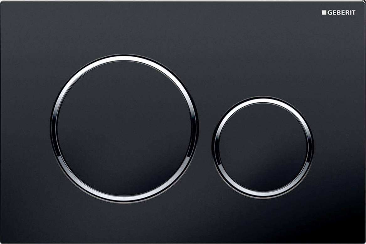 Geberit Betätigungsplatte Sigma20 f 2-M-Ausl. Kst / schw. / hgl. chrom