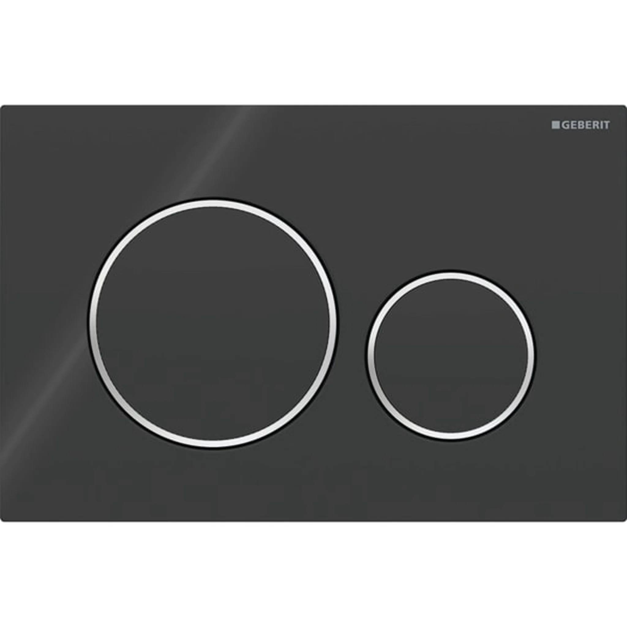 Geberit Betätigungsplatte Sigma20 2-Mengen schwarz-glanzchrom-schwarz, round, 1 Stk.