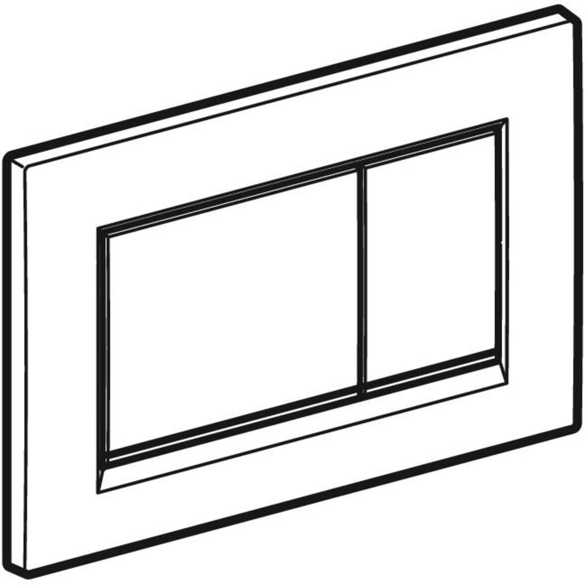 Geberit Betätigungsplatte Sigma20 2-Mengen Kunststoff, mattschwarz, square, 1 Stk.