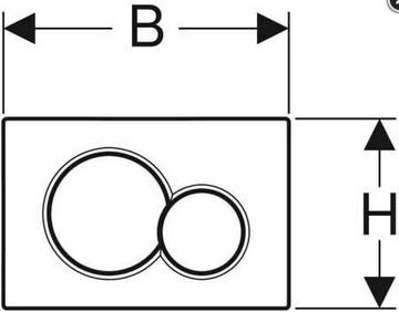 Geberit Betätigungsplatte Sigma01, 2-Mengen mattchrom-lackiert/glanzchrom, round, 1 Stk.