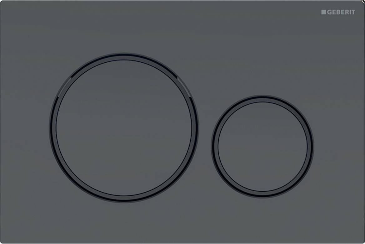 Geberit Betätigungsplatte Sigma20 2-Mengen Kunststoff, mattschwarz, round, 1 Stk.