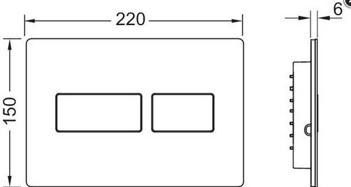 TECEsolid WC-Betätigungsplatte für Zweimengentechnik weiß glänzend
