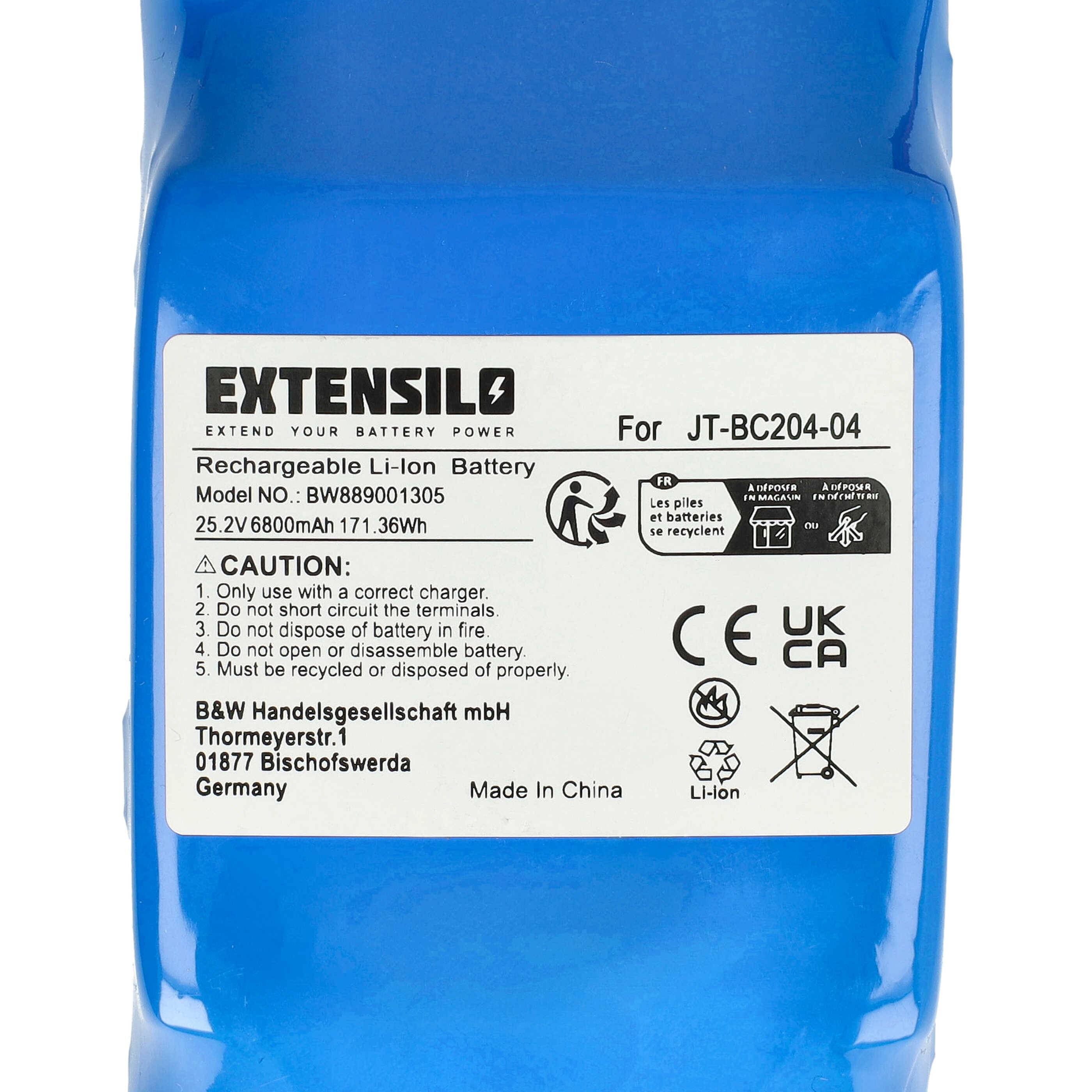 EXTENSILO Akku kompatibel mit smartGyro Hoverboard X1s E-Scooter, Hoverboard (6800 mAh, 25,2 V, Li-Ion)