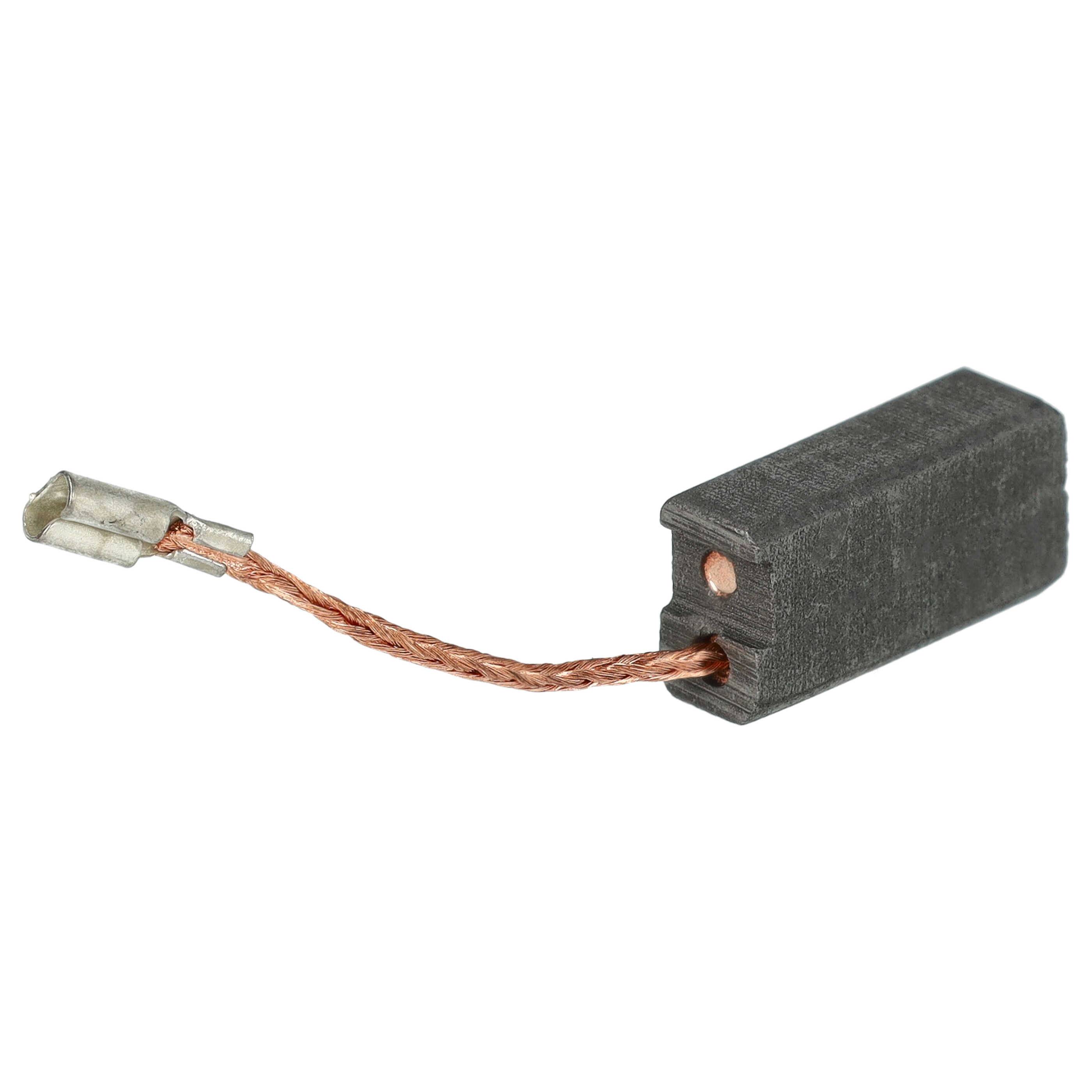 Eine Kohlebürste mit Kupferdraht und Metallanschluss, die in Elektromotoren zur Aufrechterhaltung des elektrischen Kontakts verwendet wird.