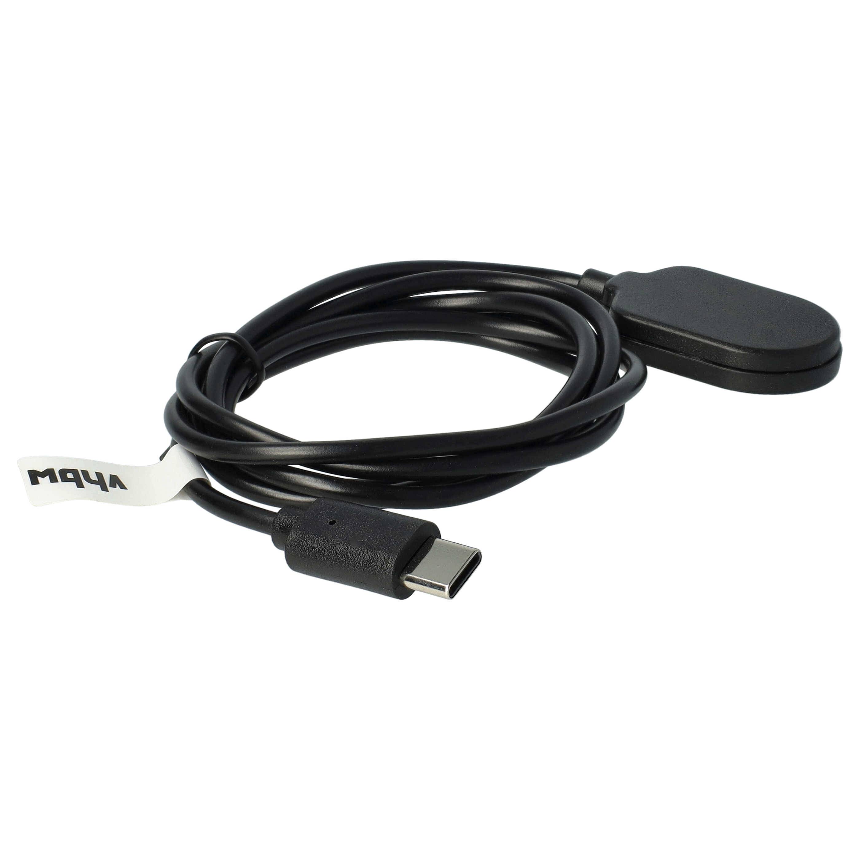 vhbw USB Ladekabel kompatibel mit Garmin MARQ Aviator 2. Generation Smartwatch Fitnesstracker - Dockingstation Schwarz, 100 cm