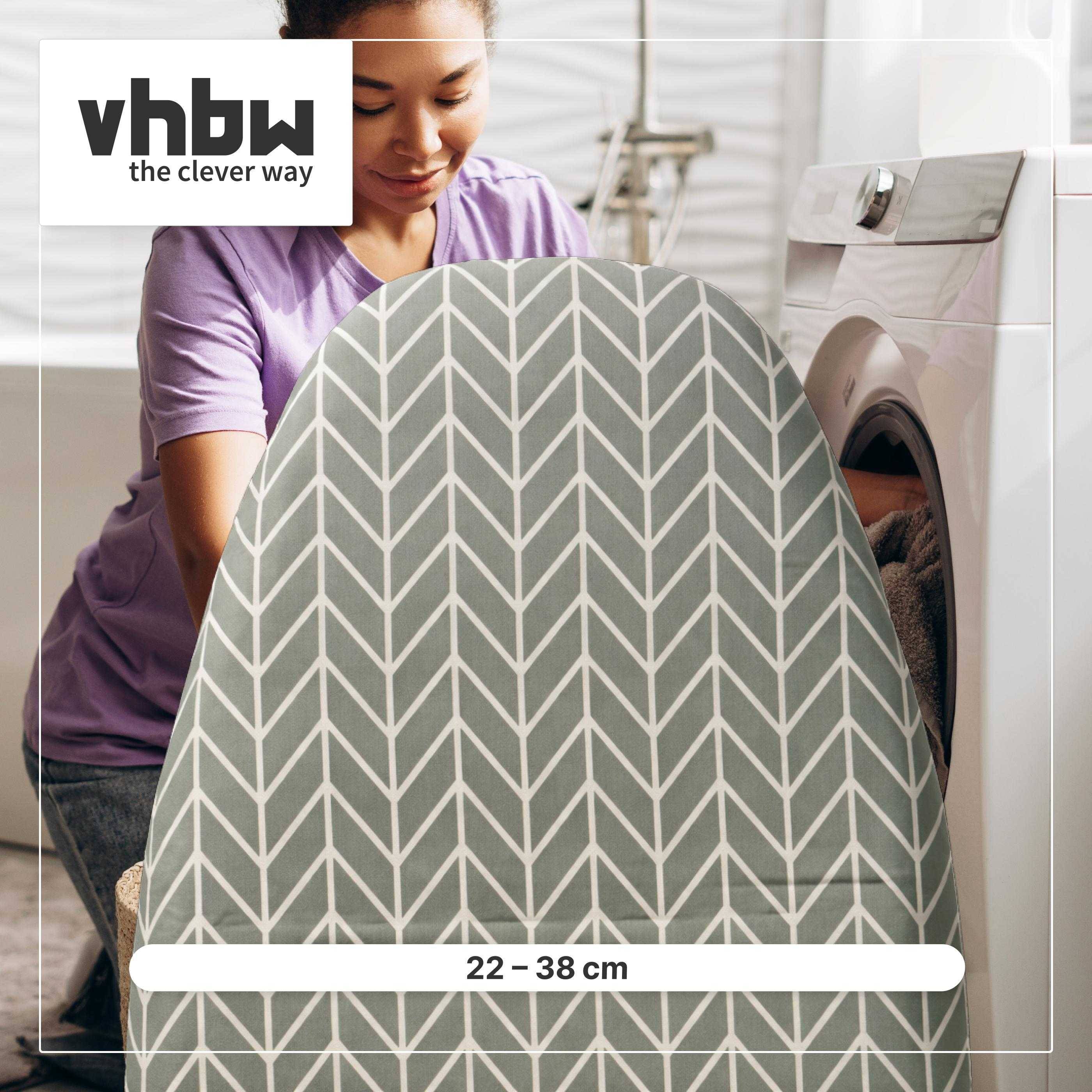 vhbw Bügeltischbezug für Bügelbrett 120 - 123 x 22 - 38 cm, Bügeltisch - Bügelbrettbezug, Grau Weiß