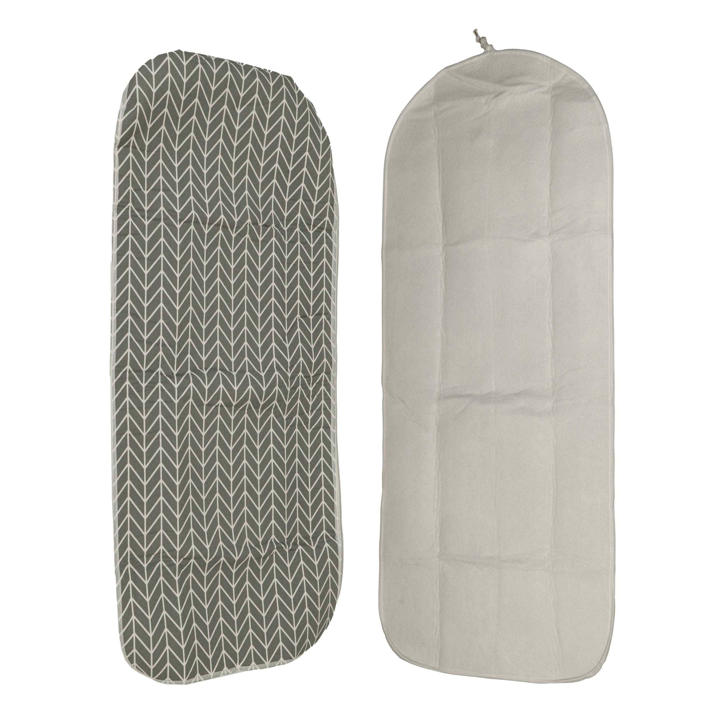 vhbw Bügeltischbezug für Bügelbrett 120x40 cm, Bügeltisch - Bügelbrettbezug, Grau Weiß