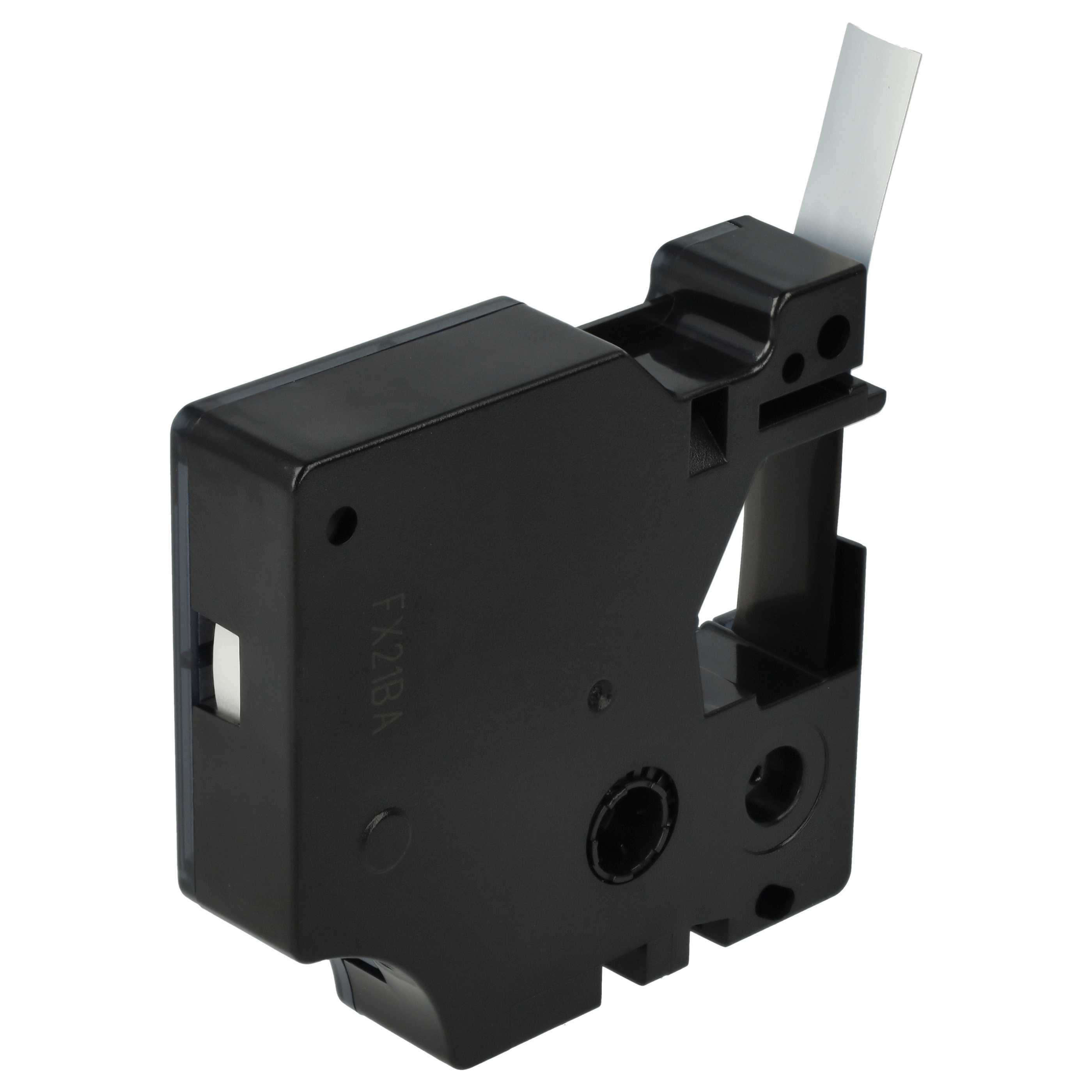 vhbw Schriftband-Kassette kompatibel mit Dymo LabelManager 420P, 400, 450, 300, 350, 280, 360D, 350D Etiketten-Drucker 7m x 9mm Schwarz auf Silber