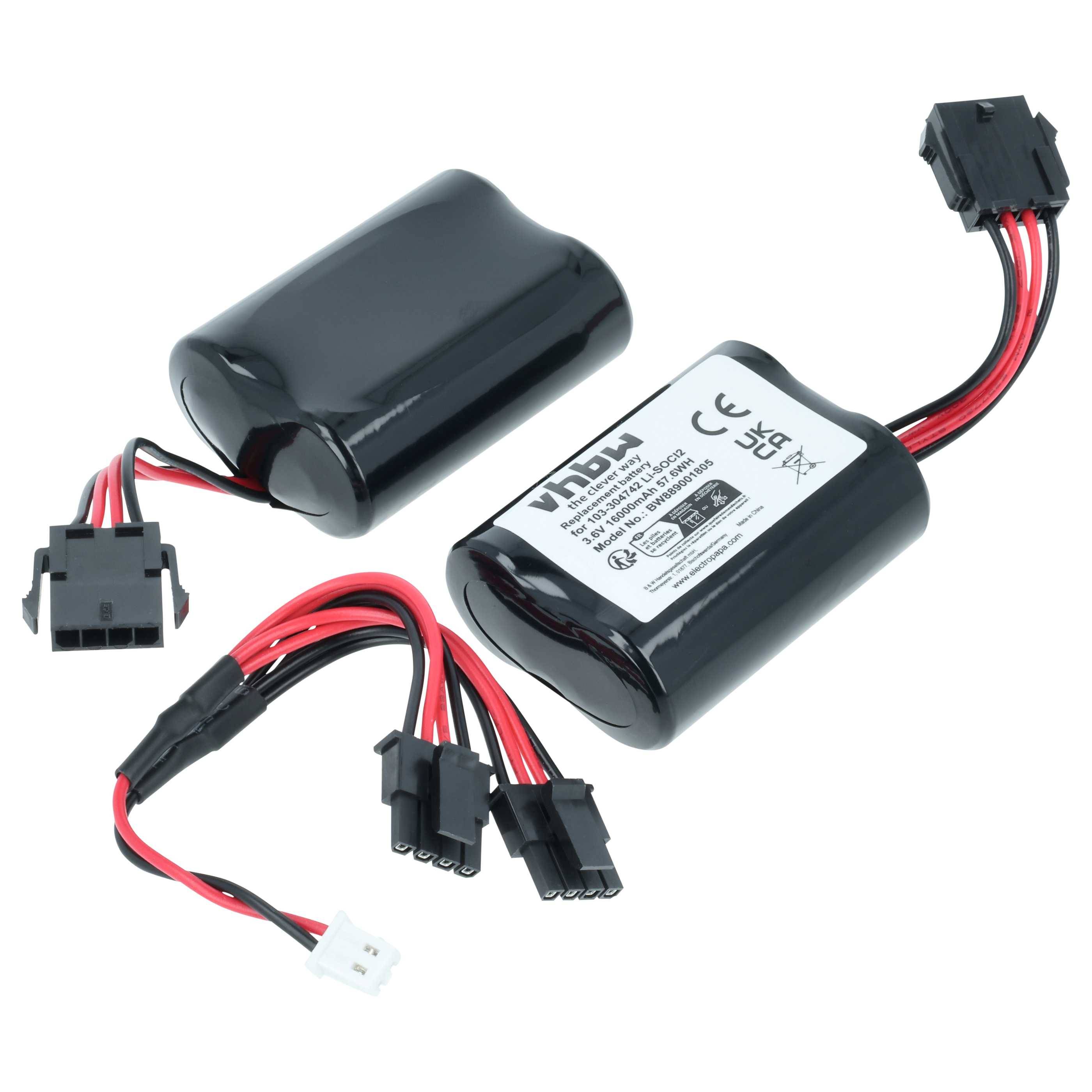 vhbw Batterie Ersatz für Tyco 2XER18505M für Alarmanlage, Alarmsystem, Funk-Außensirenen (16000 mAh, 3,6 V, Li-SOCl2)