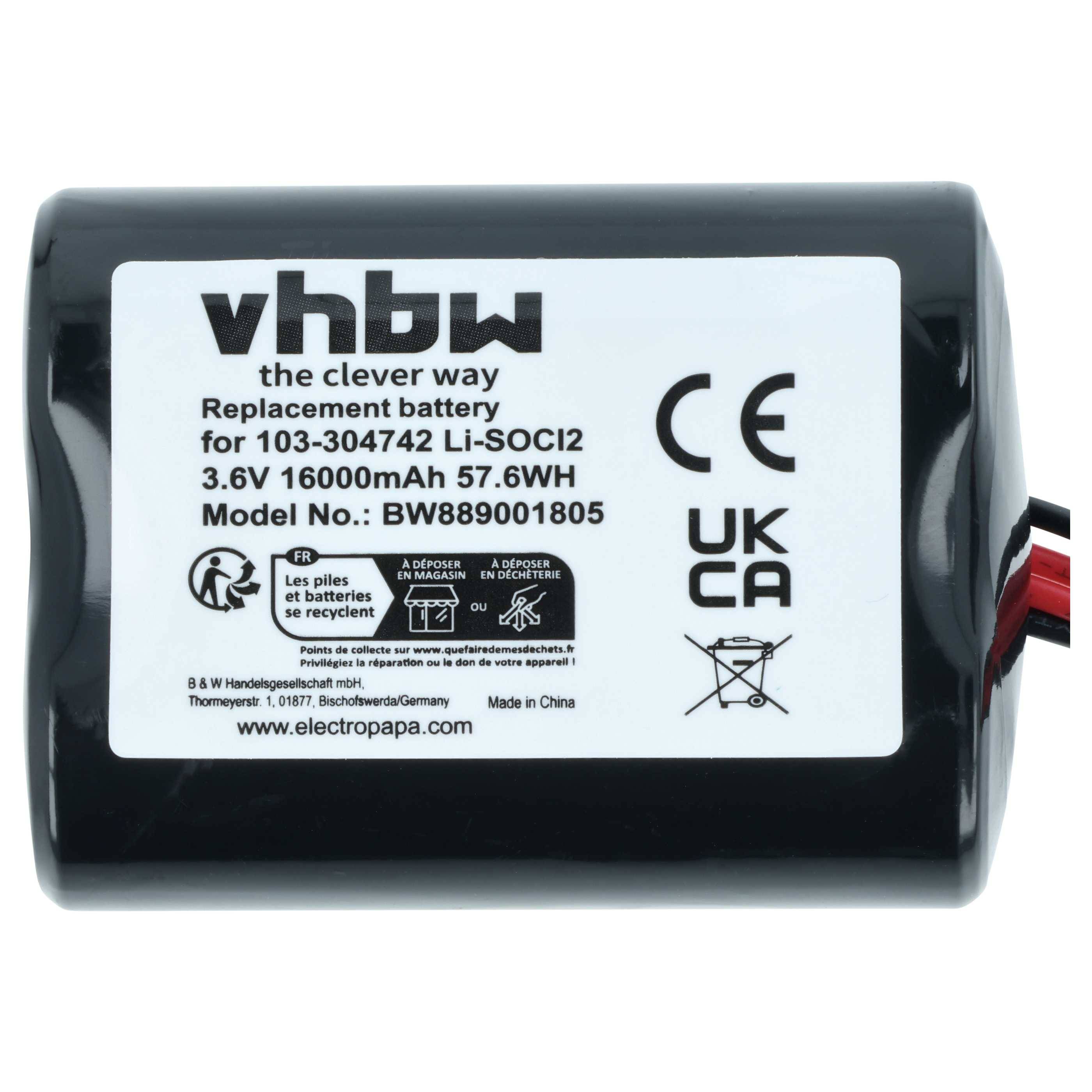vhbw Batterie kompatibel mit Visonic PowerMaxPro MCS-740 Siren Alarmanlage, Alarmsystem, Funk-Außensirenen (16000 mAh, 3,6 V, Li-SOCl2)