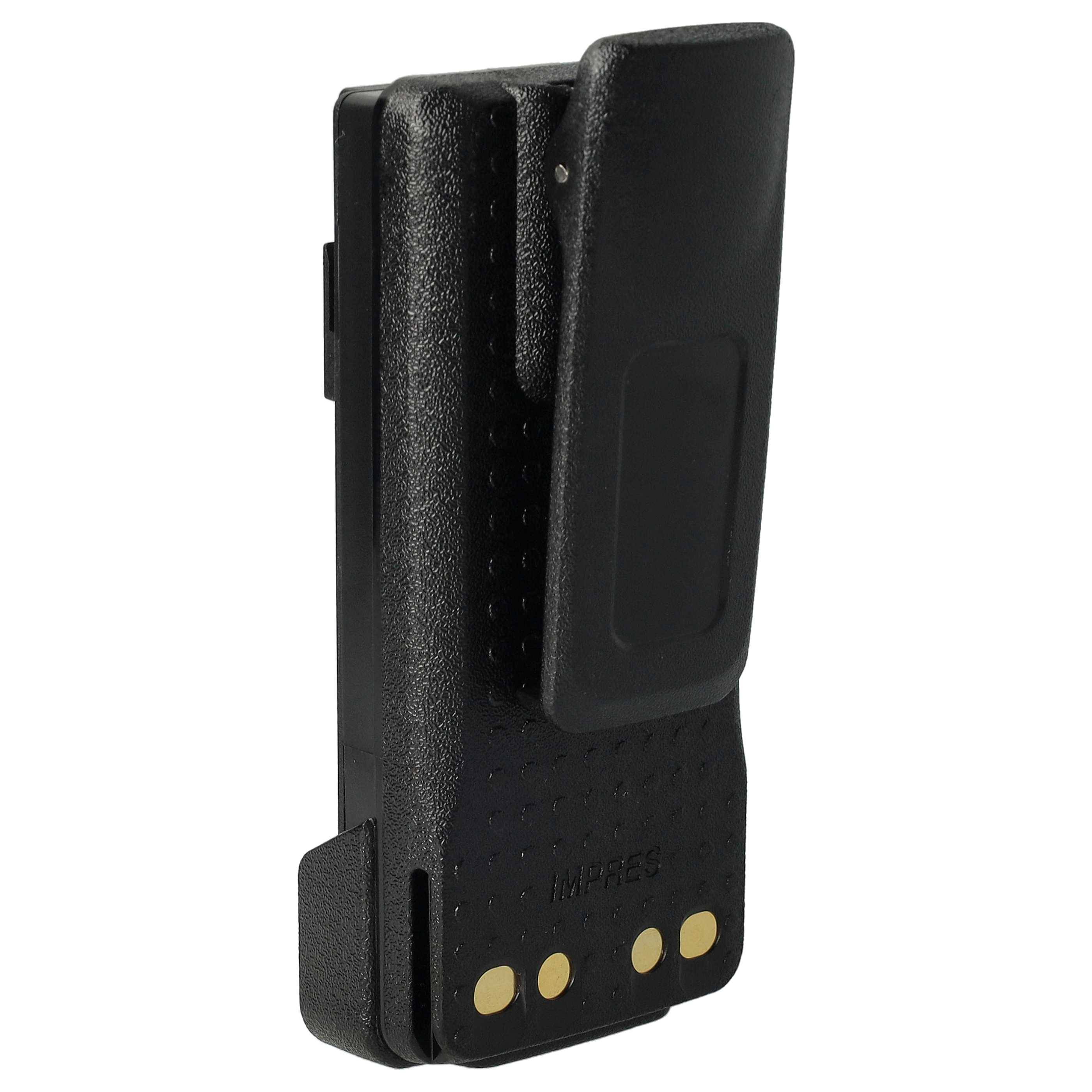 vhbw Akku Ersatz für Motorola PMNN4417, PMNN4416, PMNN4416AR für Funkgerät, Walkie Talkie (3000 mAh, 7,2 V, Li-Ion) + Gürtelclip