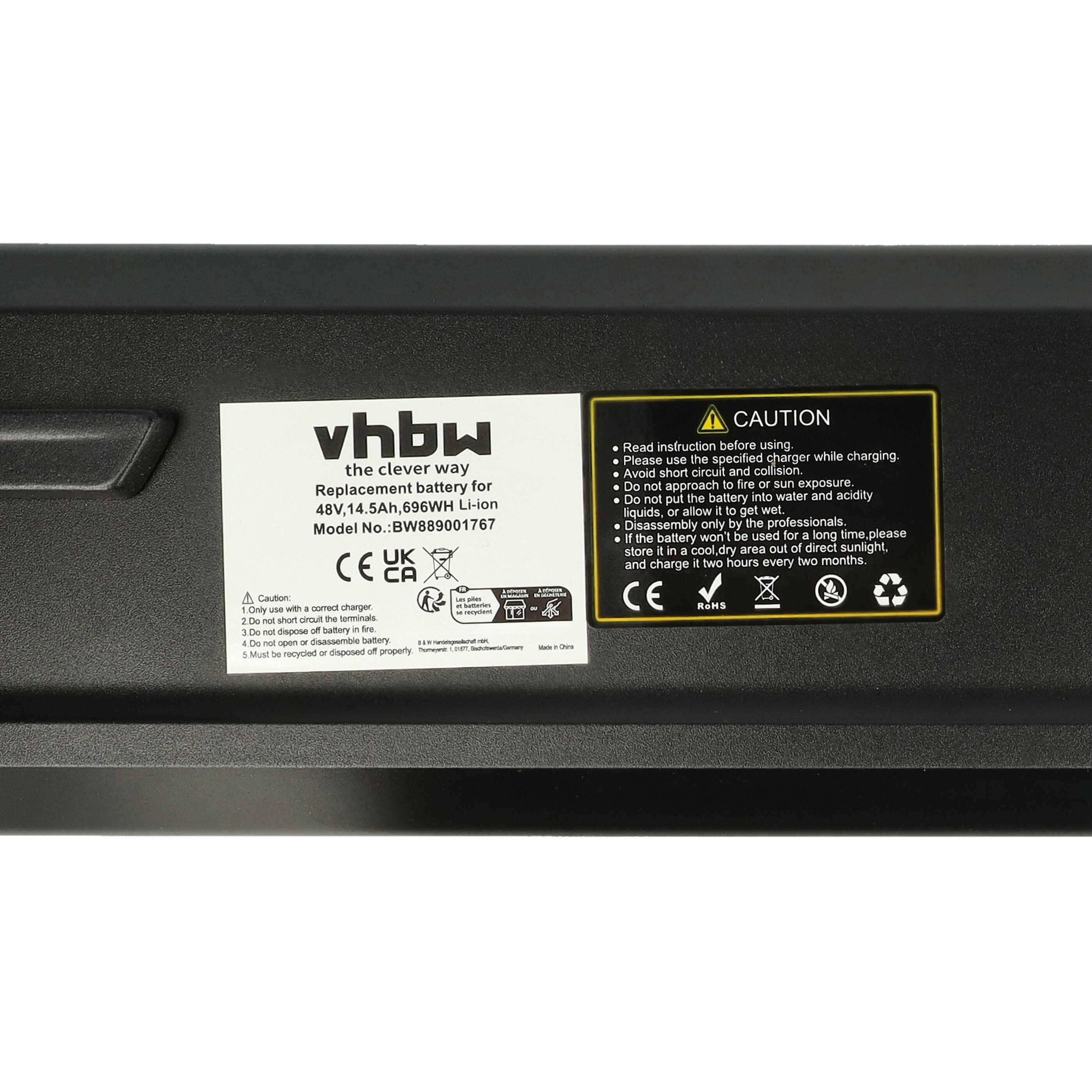 vhbw Akku kompatibel mit Urbanbiker Dakota, Viena E-Bike Elektrofahrrad (14,5 Ah, 48 V, Li-Ion) + Ladegerät -