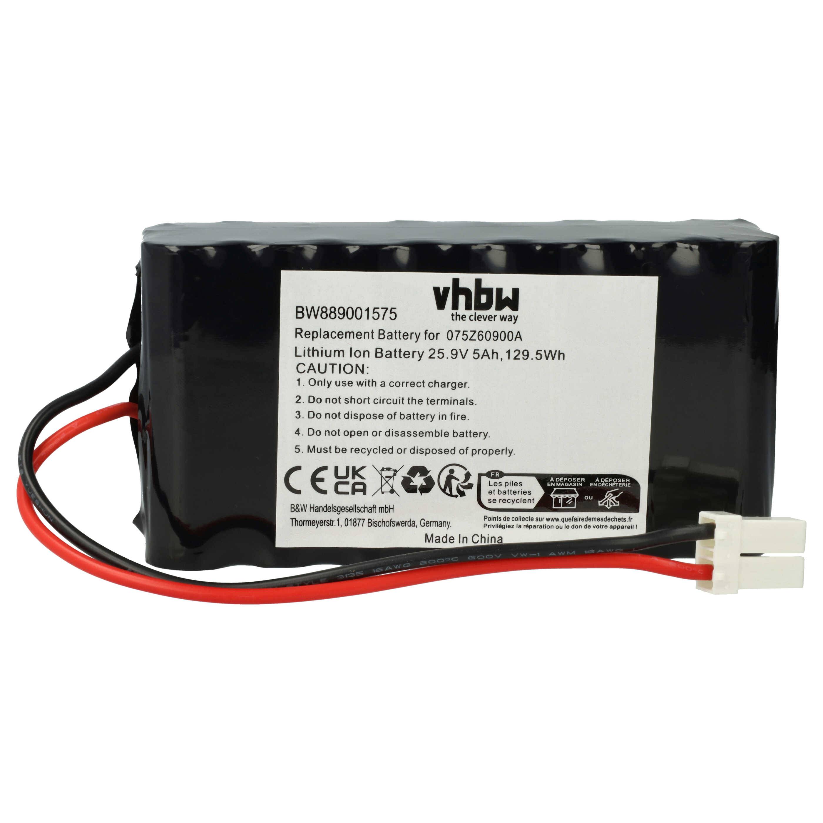 vhbw 1x Akku kompatibel mit Ambrogio 20 ZR Evo, Cube Elite 4WD Rasenmäher (5000mAh, 25,9V, Li-Ion)