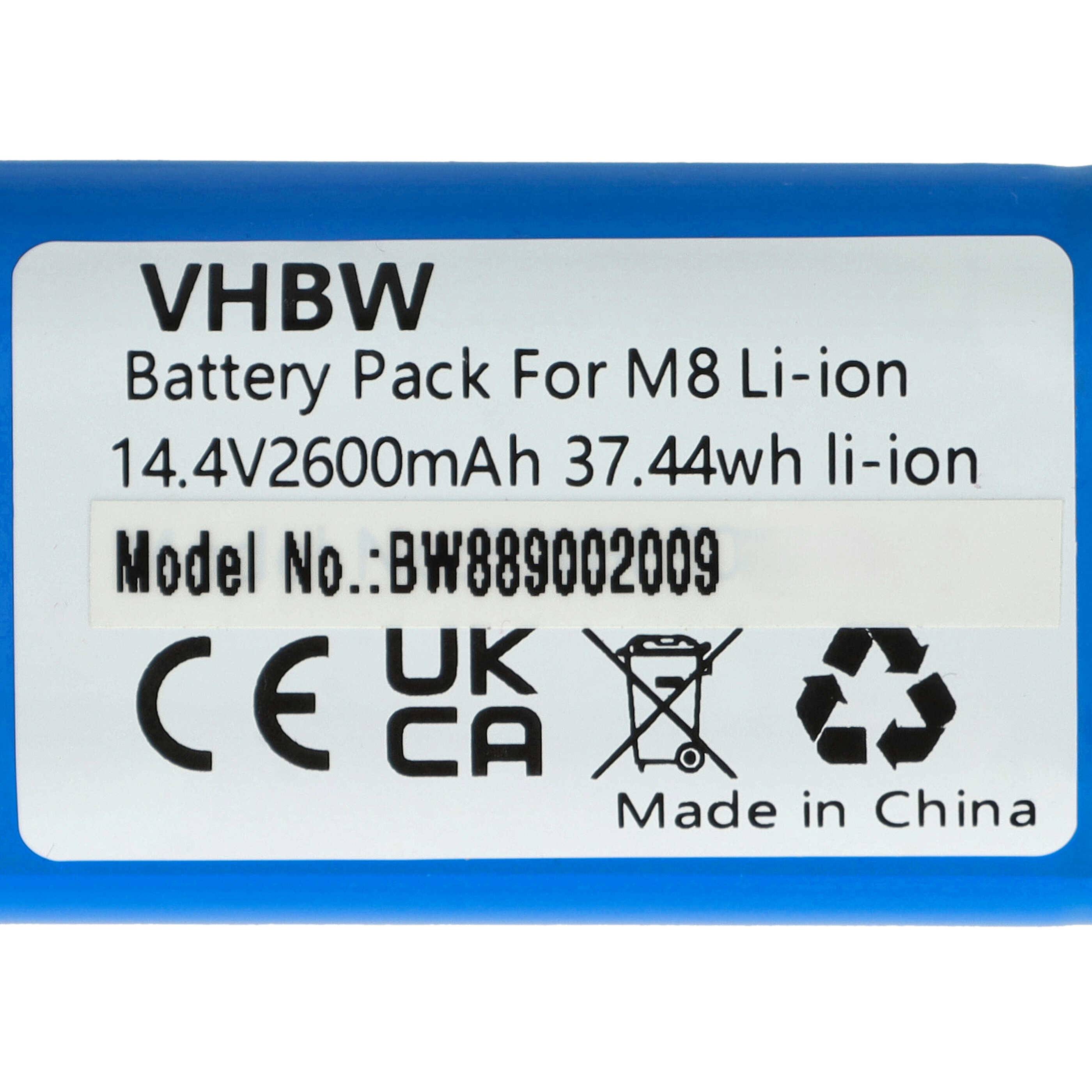 vhbw Akku kompatibel mit Roidmi Eve Plus, Eve Plus SDJ01RM Saugroboter (2600 mAh, 14,4 V, Li-Ion)