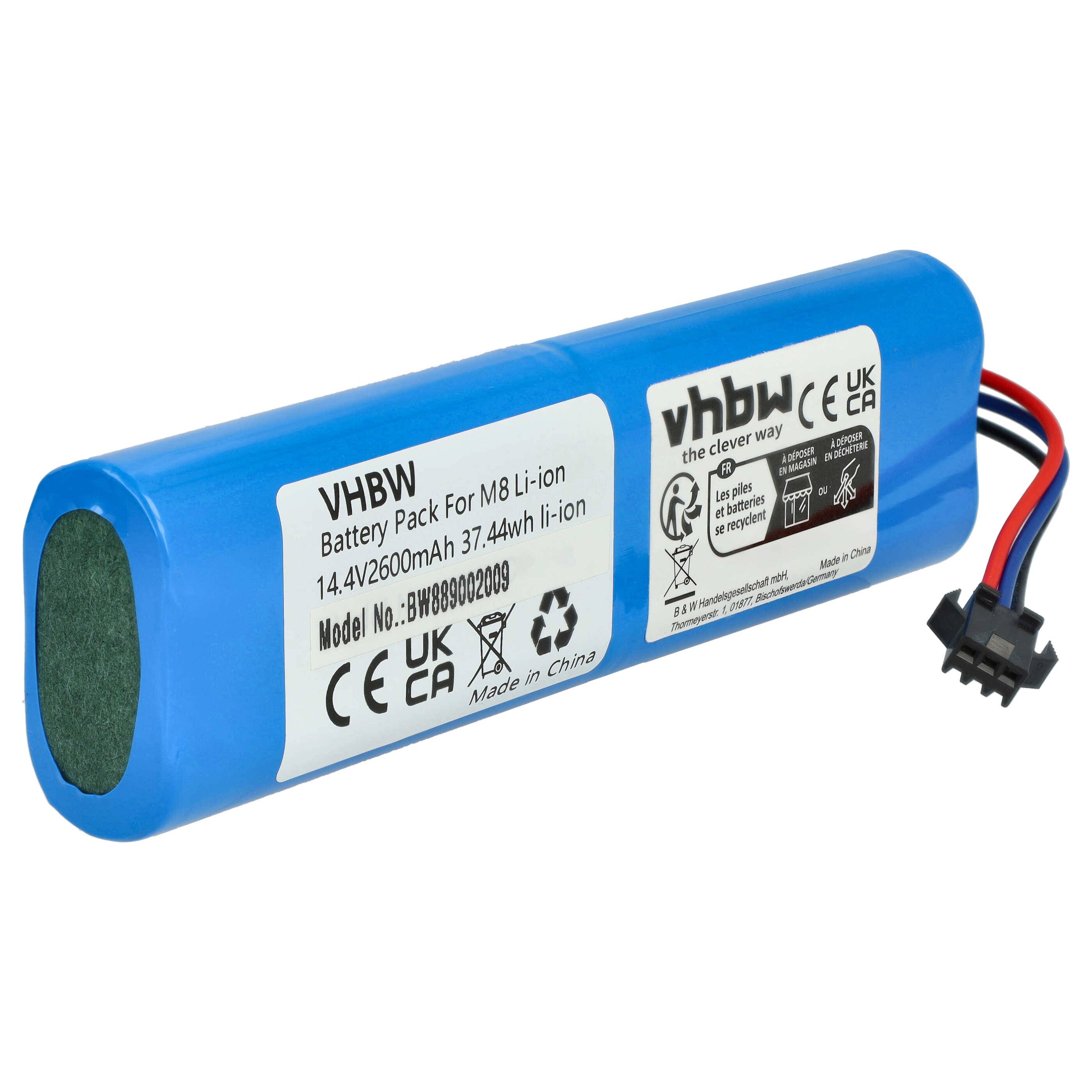 vhbw Akku kompatibel mit Blaupunkt Bluebot Xtreme BPK-VCBB1XTE, BPK-VCBB1XTEN, BPK-VCBB1XTEIC Saugroboter (2600 mAh, 14,4 V, Li-Ion)