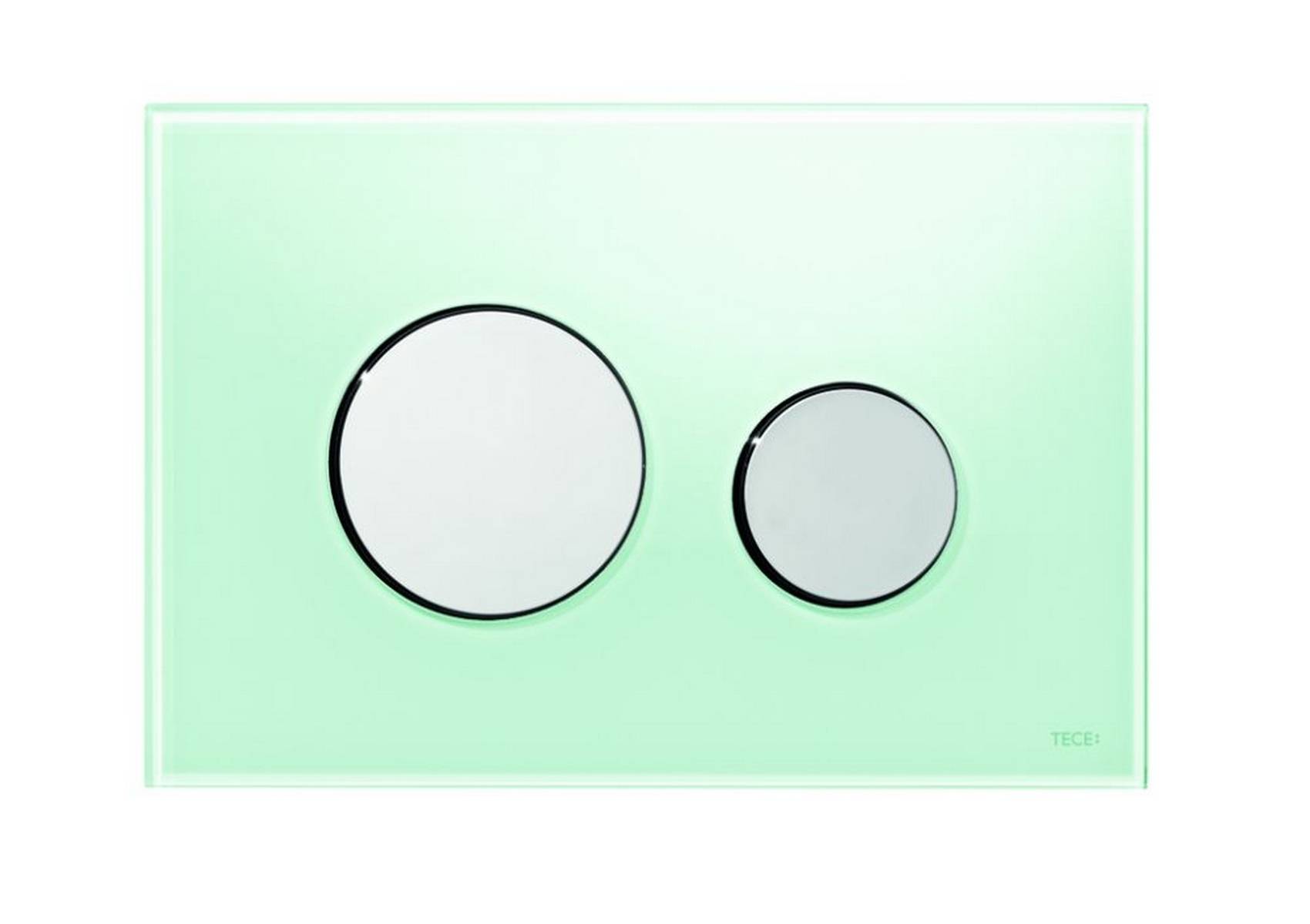 Plaque de commande WC TECEloop pour technique à 2 débits, gris vert, finition brillante