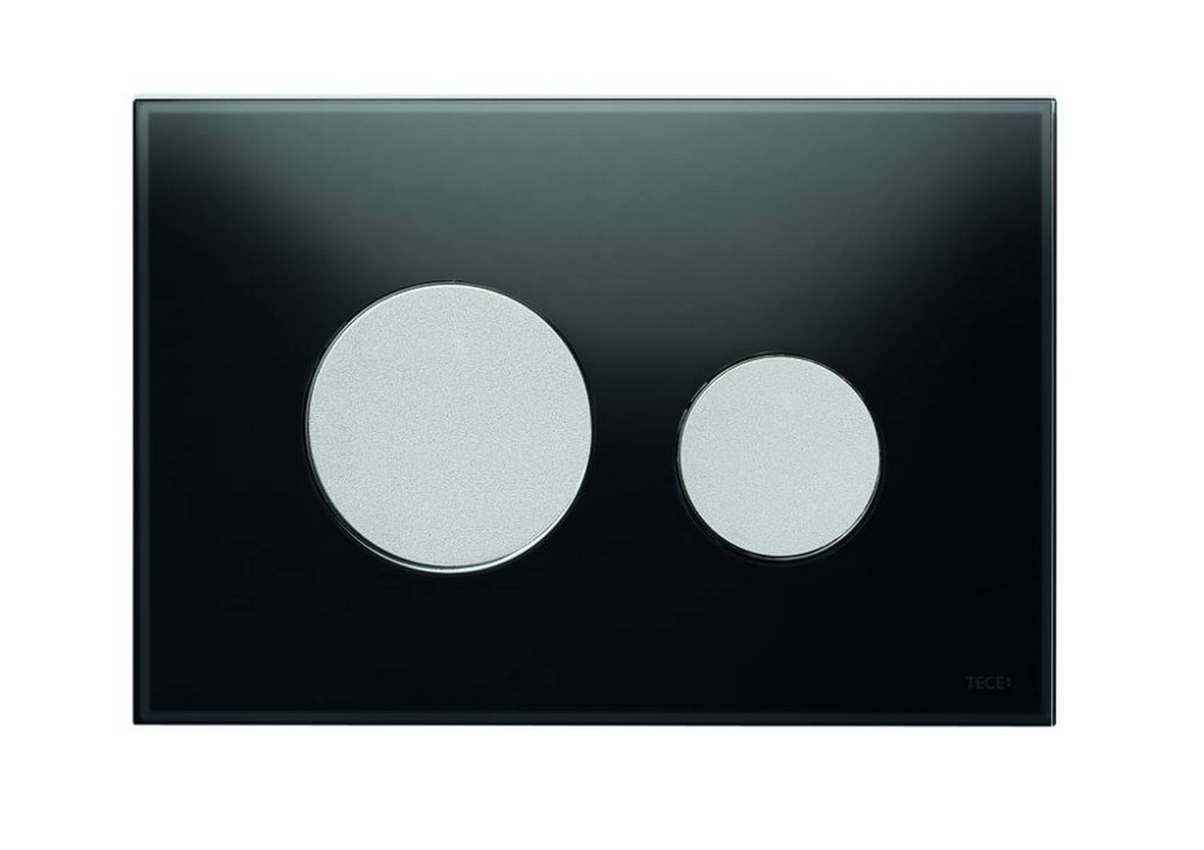 TECEloop WC-Betätigungsplatte f. 2-Mengentechn. Gl schw. T. VC matt