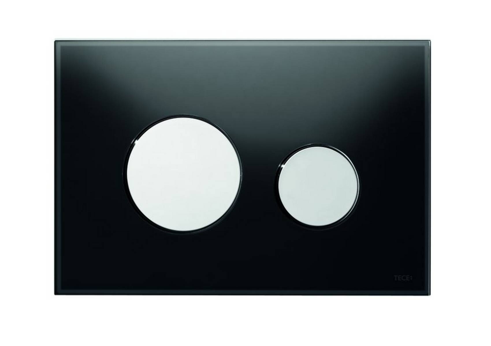 Plaque de commande WC TECEloop pour technologie 2-débits, couleur graphite brillant, finition brillante