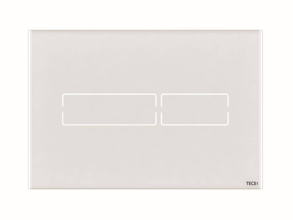Minimalistische beige Wandplatte mit zwei leeren rechteckigen Schaltflächengrundrissen und kleinem 