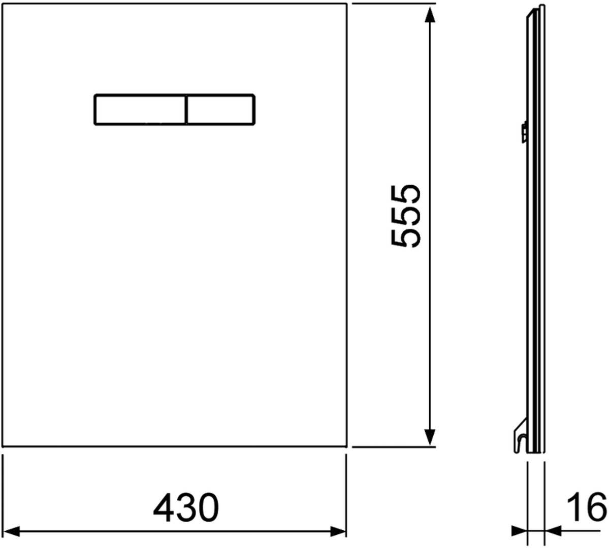 TECE WC-Betätigungsplatte lux manuell, Glas weiß, Tasten weiß