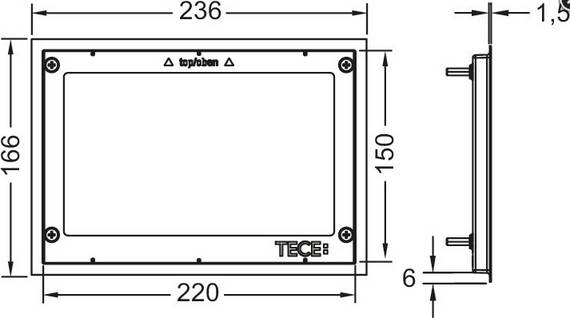 TECE WC-Abdeckrahmen Metall matt