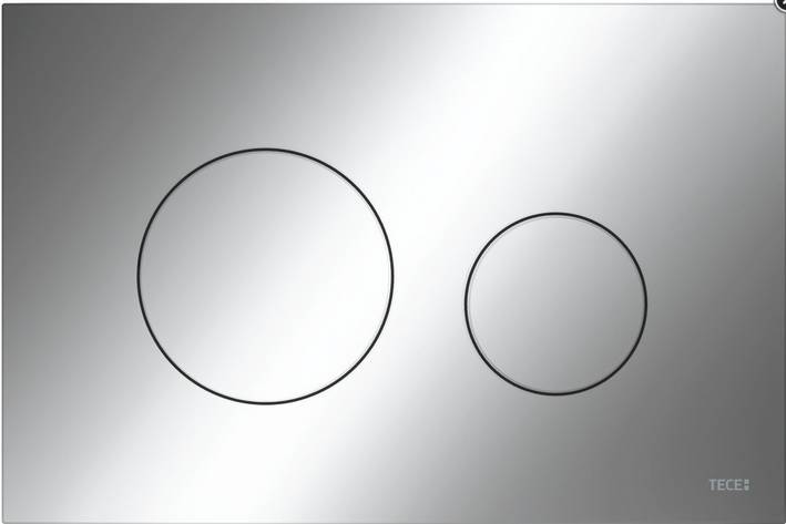 TECEloop WC-Betätigungsplatte Kunststoff für Zweimengentechnik, Chrom glänzend