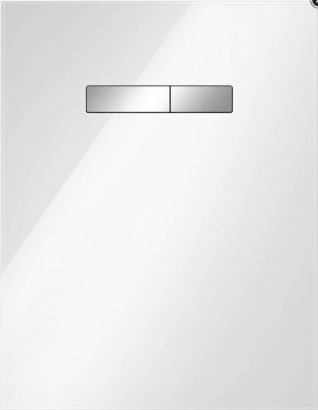 TECElux WC-Betätigungsplatte manuell, Glas weiß, Tasten chrom