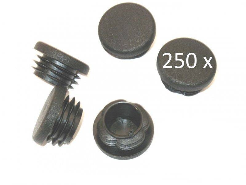 250 Stück - Lamellenstopfen Rundrohrstopfen Ø30 mm (Außen) Stopfen SCHWARZ