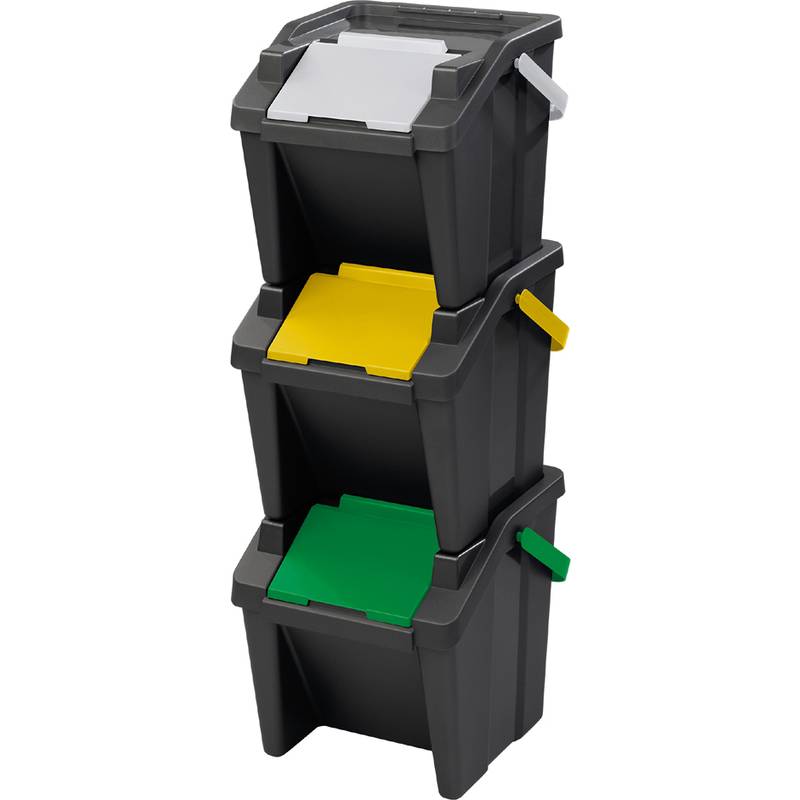 CEP Mülltrennsystem "Tower", 30 Liter, 3er Set