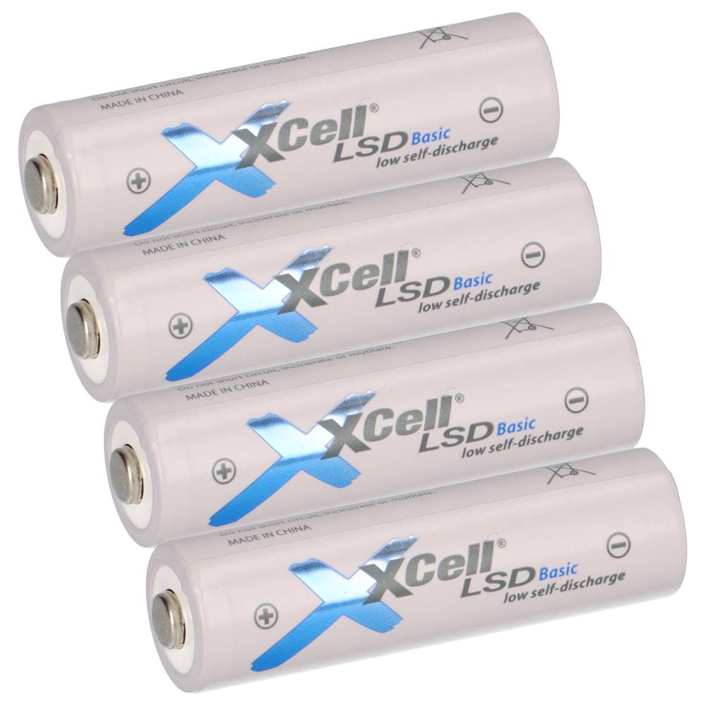 4x XCell Mignon AA Akku LSD Basic Ni-MH 1,2V 2100mAh