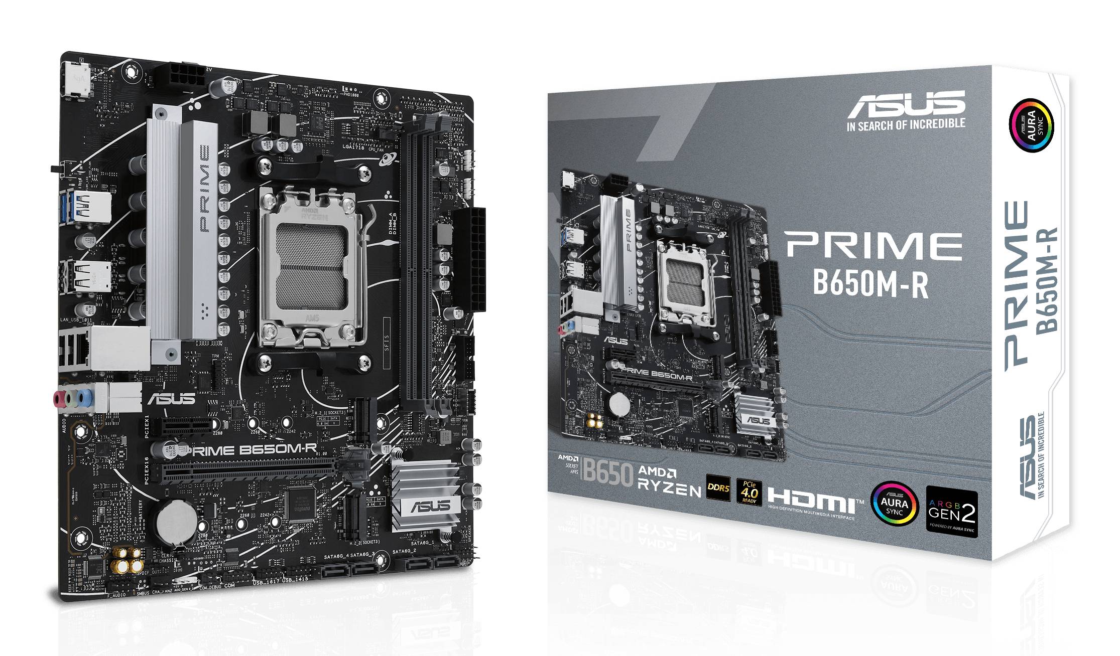 ASUS PRIME B650M-R - Motherboard - micro ATX - Socket AM5 - AMD B650 Chipsatz - USB 3.2 Gen 1, USB-C 3.2 Gen 1 - 2.5 Gigabit LAN - Onboard-Grafik