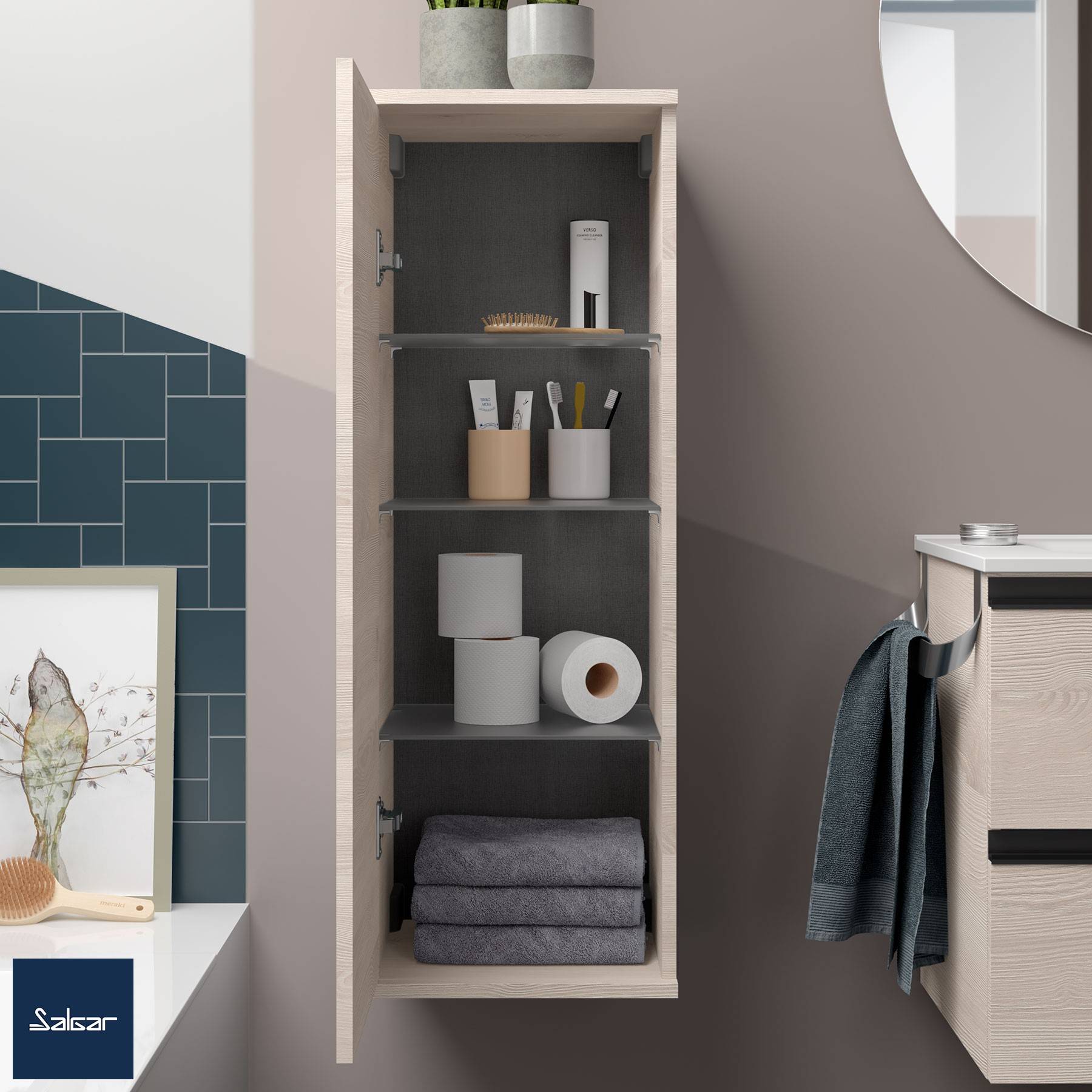 Schrankmodul ALLIANCE 1000 1 Tür links/rechts NATURE 352 x 1000 x 352 mm