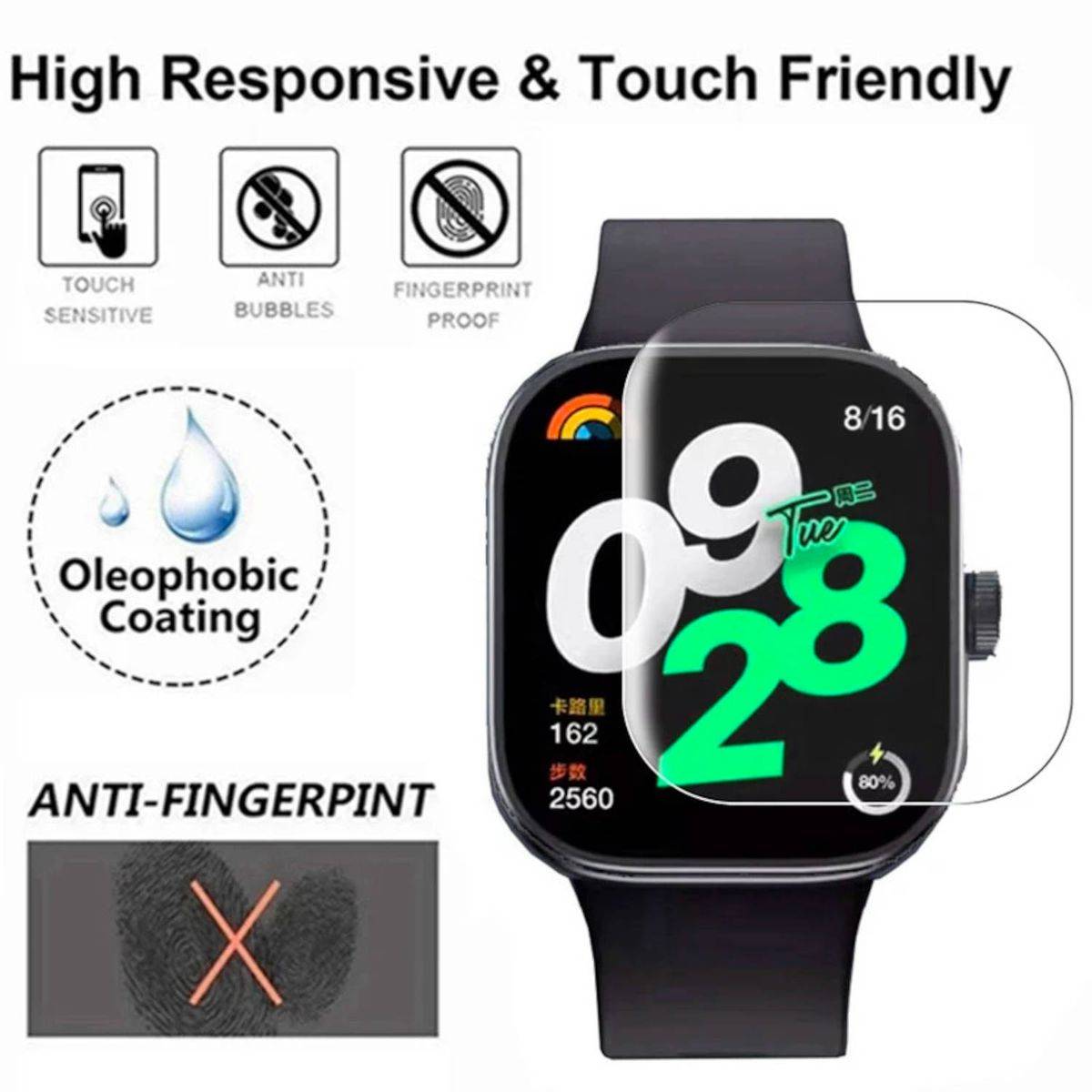 Für Xiaomi Redmi Watch 4 2.5D 0,26mm H9 Hart Glas Schutz Transparent