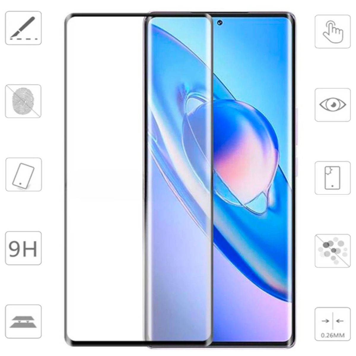 Für Blackview A200 Pro 3D Curved Premium 0,3 mm H9 Hart Glas Folie