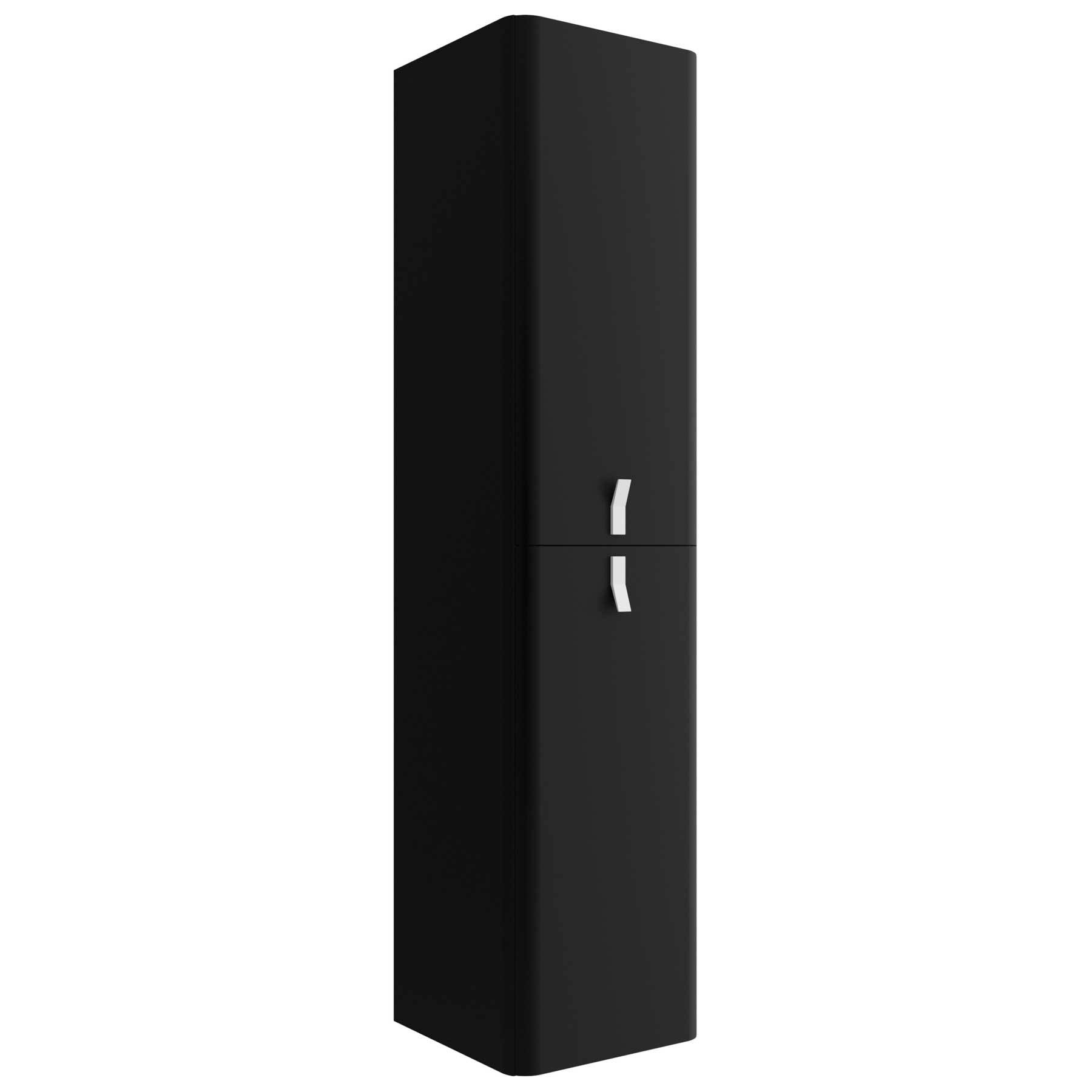 Hochschrank wandhängend UNIIQ Schwarz matt Badmöbel