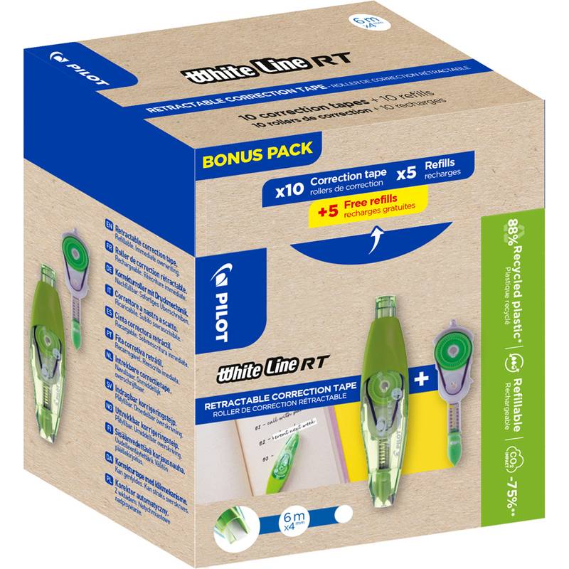 PILOT Korrekturroller WHITE LINE RT, BONUSPACK