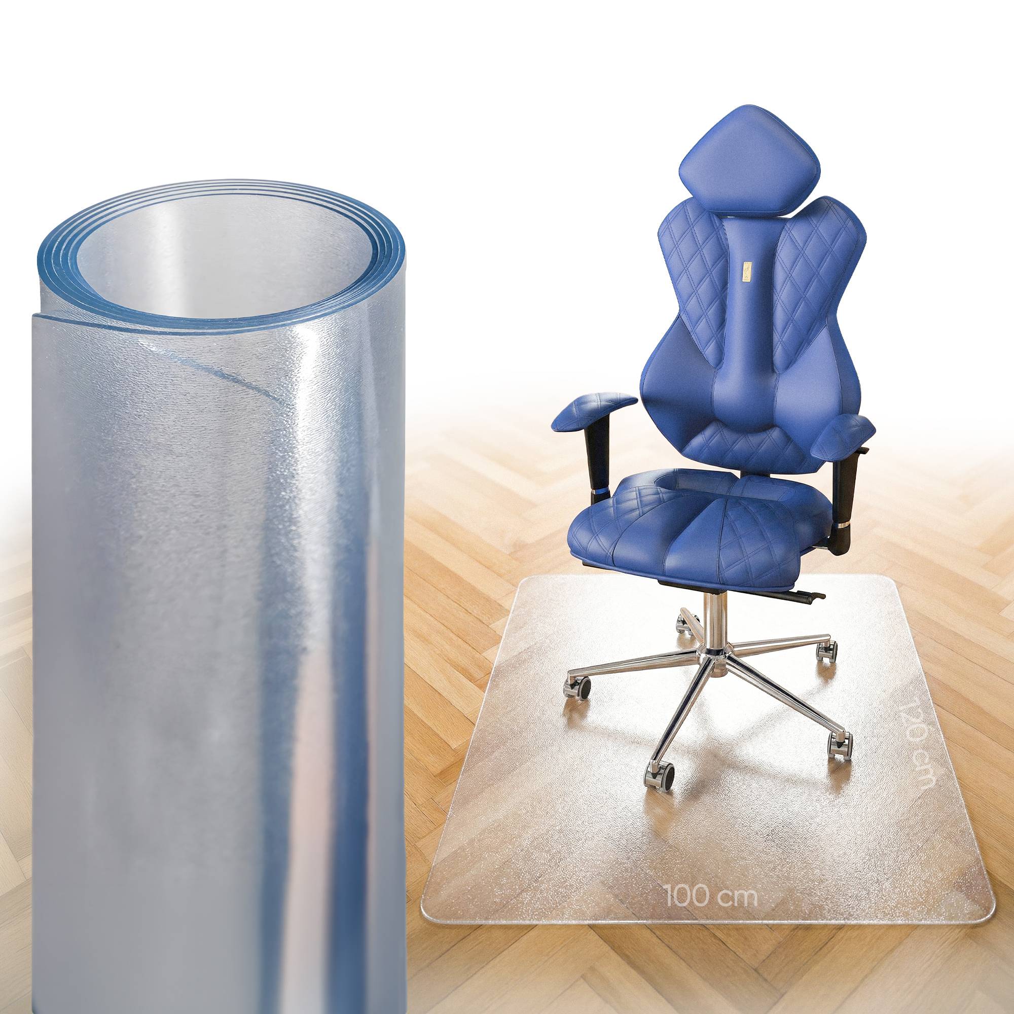 Björn&Schiller Bodenschutzmatte 100x120 cm Kratzschutz, Transparent, Rutschfeste Bürostuhlunterlage, Bodenmatte, Stuhlunterlage