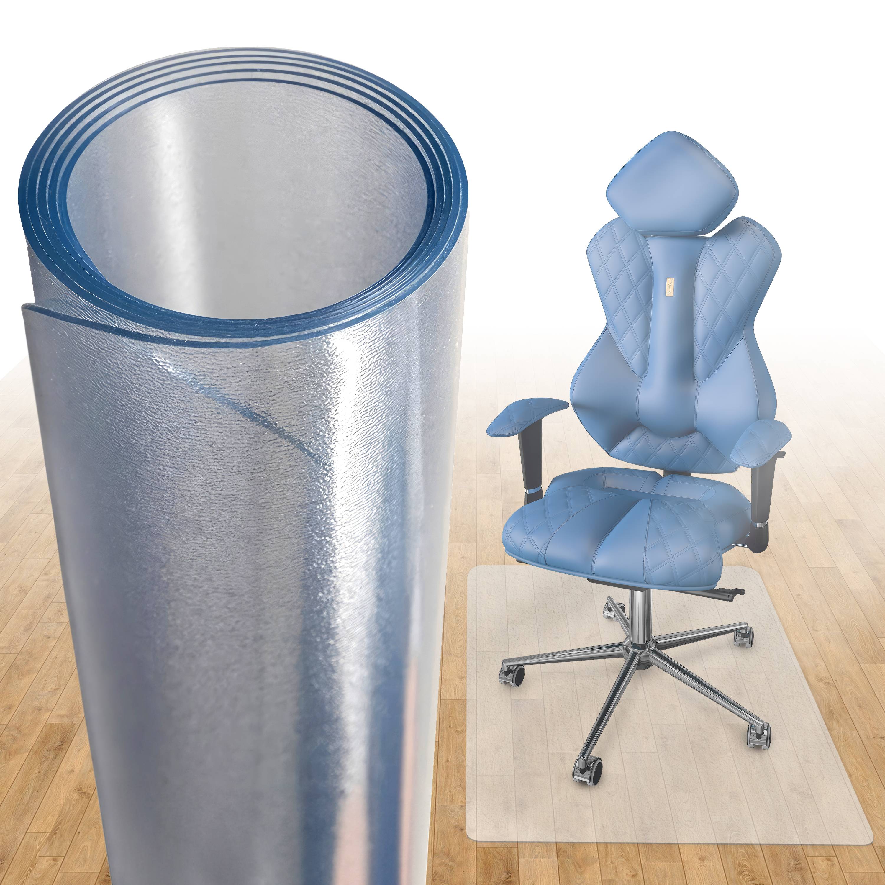 Björn&Schiller Bodenschutzmatte 100x120 cm Kratzschutz, Transparent, Rutschfeste Bürostuhlunterlage, Bodenmatte, Stuhlunterlage