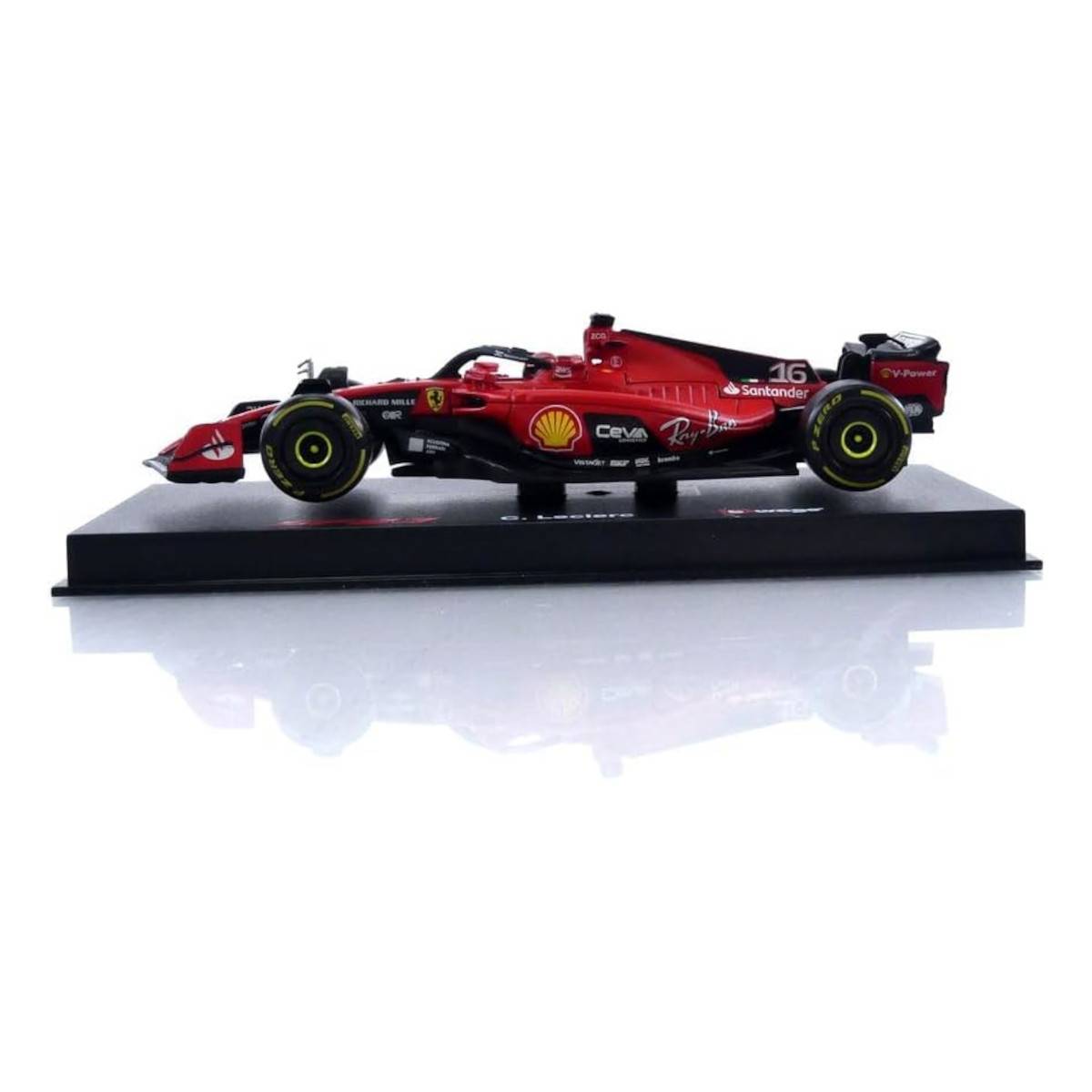 Bburago 18-36835L - Modellauto - F1 Ferrari SF-23 #16 Leclerc (mit Helm, Maßstab 1:43) Formel 1